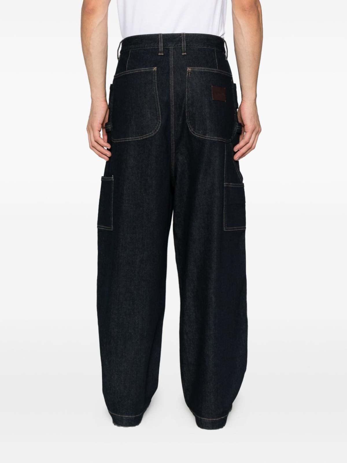 Emporio Armani Cargo Denim Jeans In Black