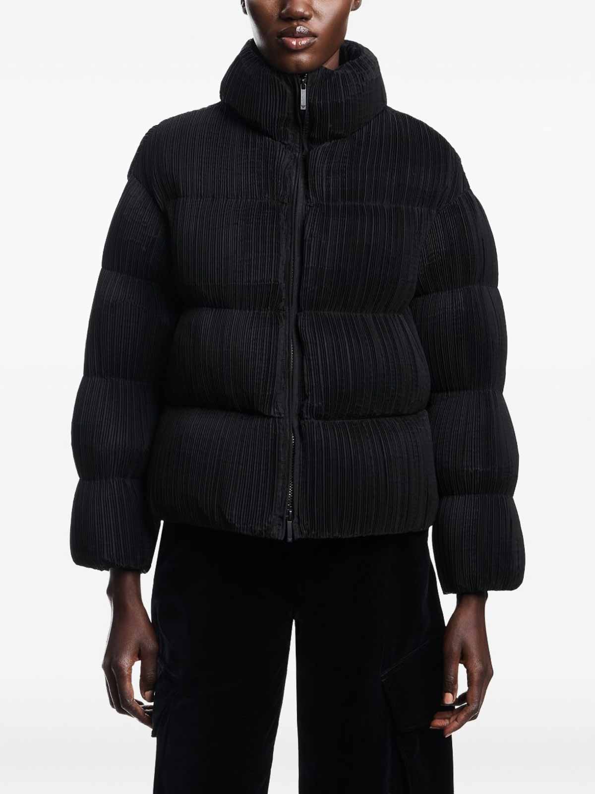 Emporio Armani Short Down Jacket In Black