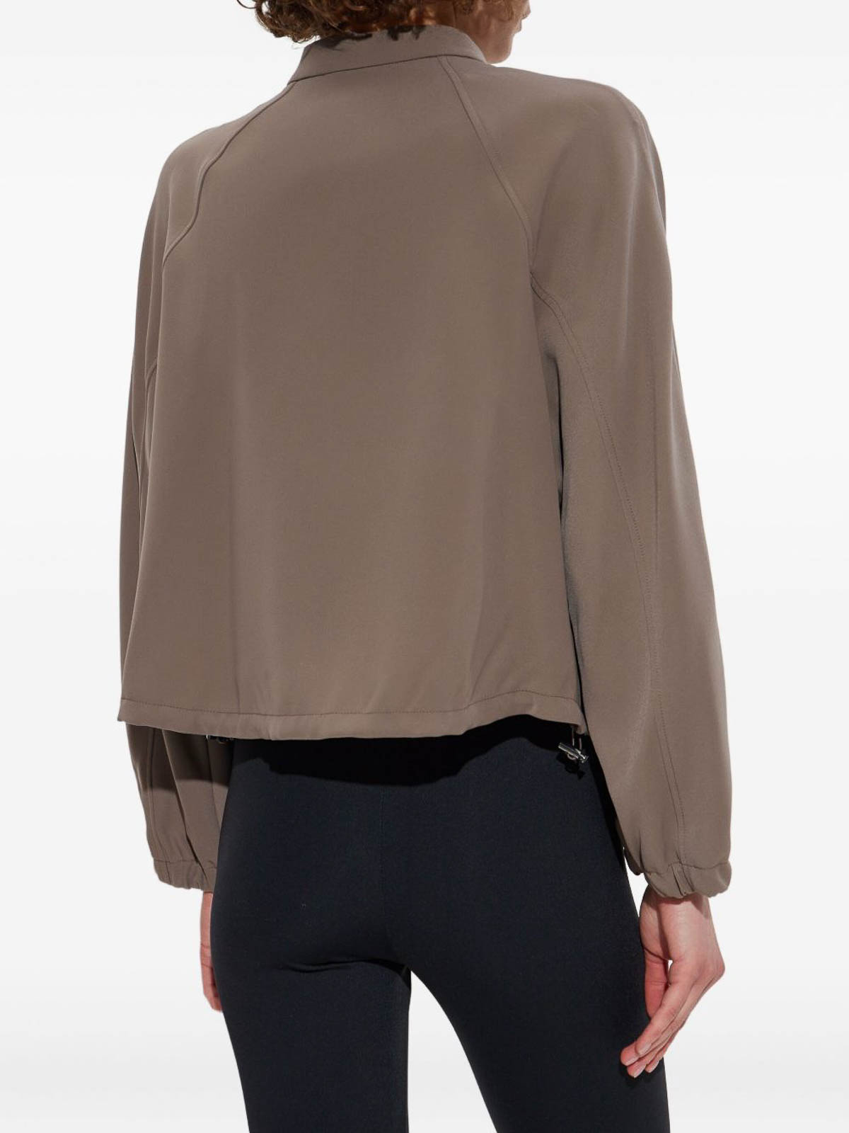 Emporio Armani Zipped Blouson Jacket In Gray
