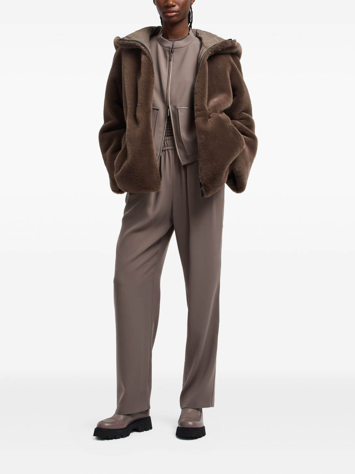 Emporio Armani Straight-leg Trousers In Animal Print