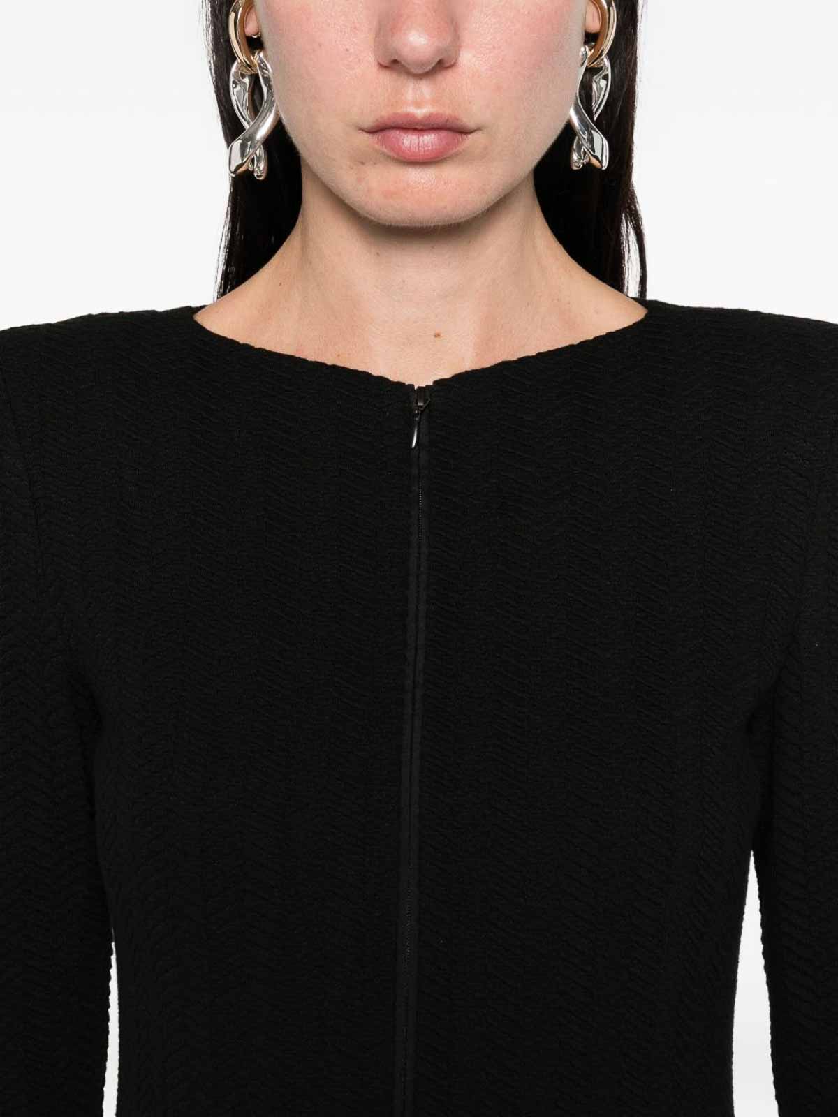 Emporio Armani Milano Stitch Shoulder Pads Jacket In Black