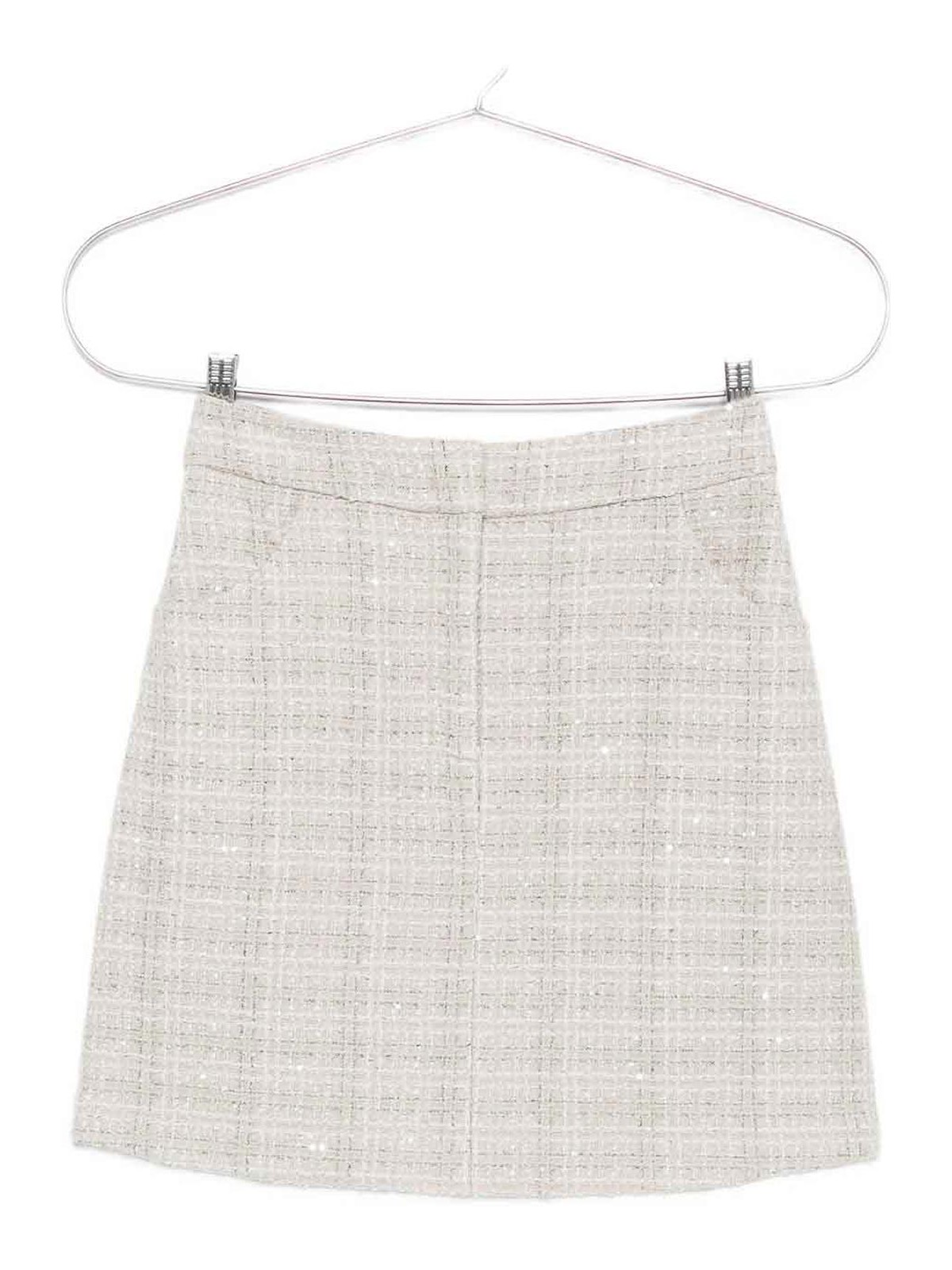 Emporio Armani Tweed Check-print Sequin-detail Mini Skirt In Gray