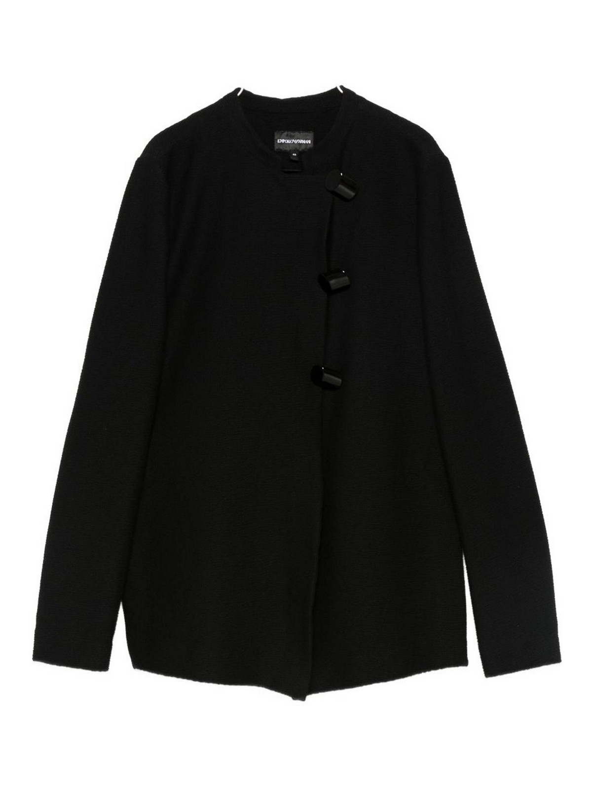 Emporio Armani Cotton Single-breasted Jacket In Black