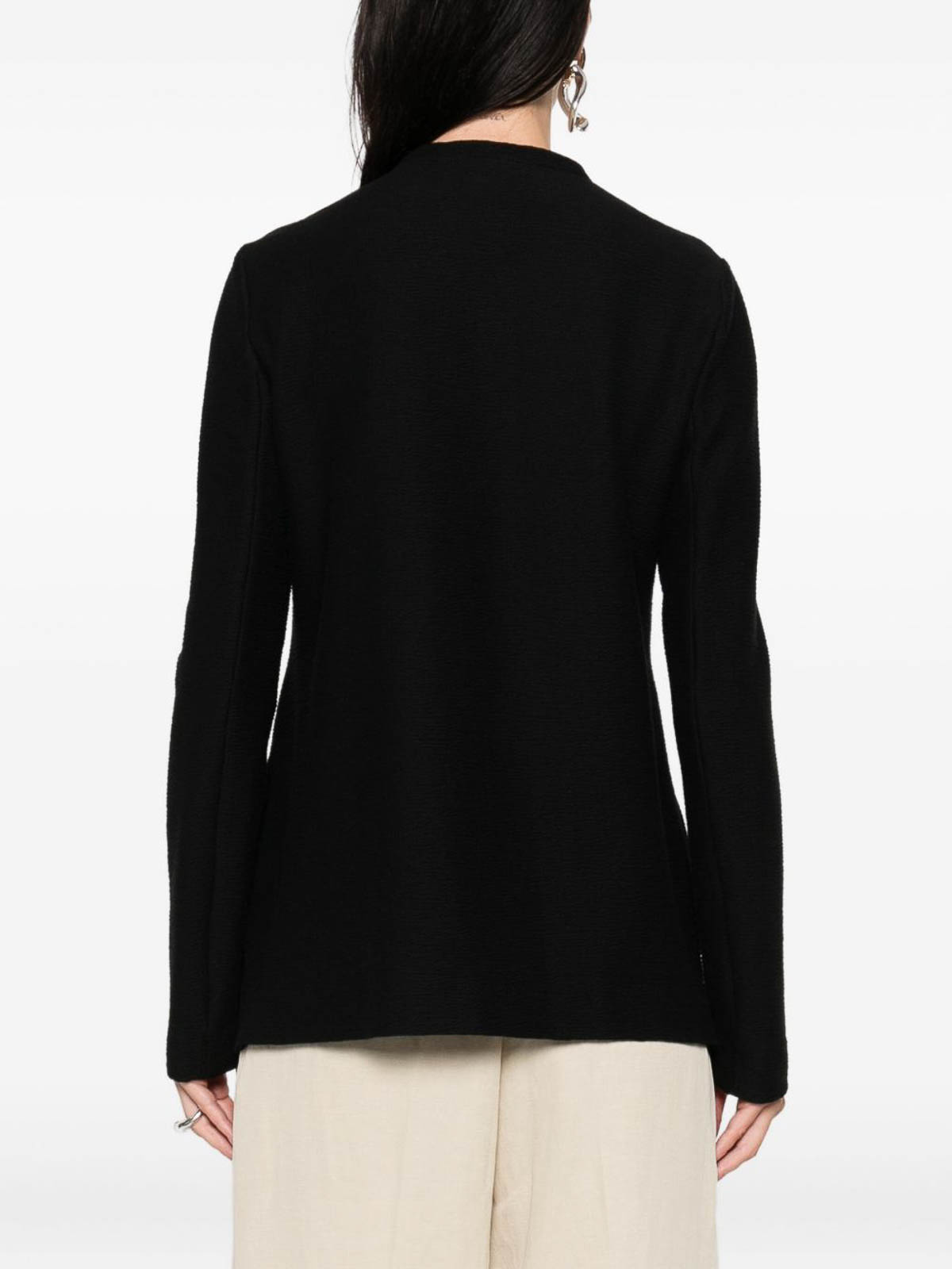 Emporio Armani Cotton Single-breasted Jacket In Black