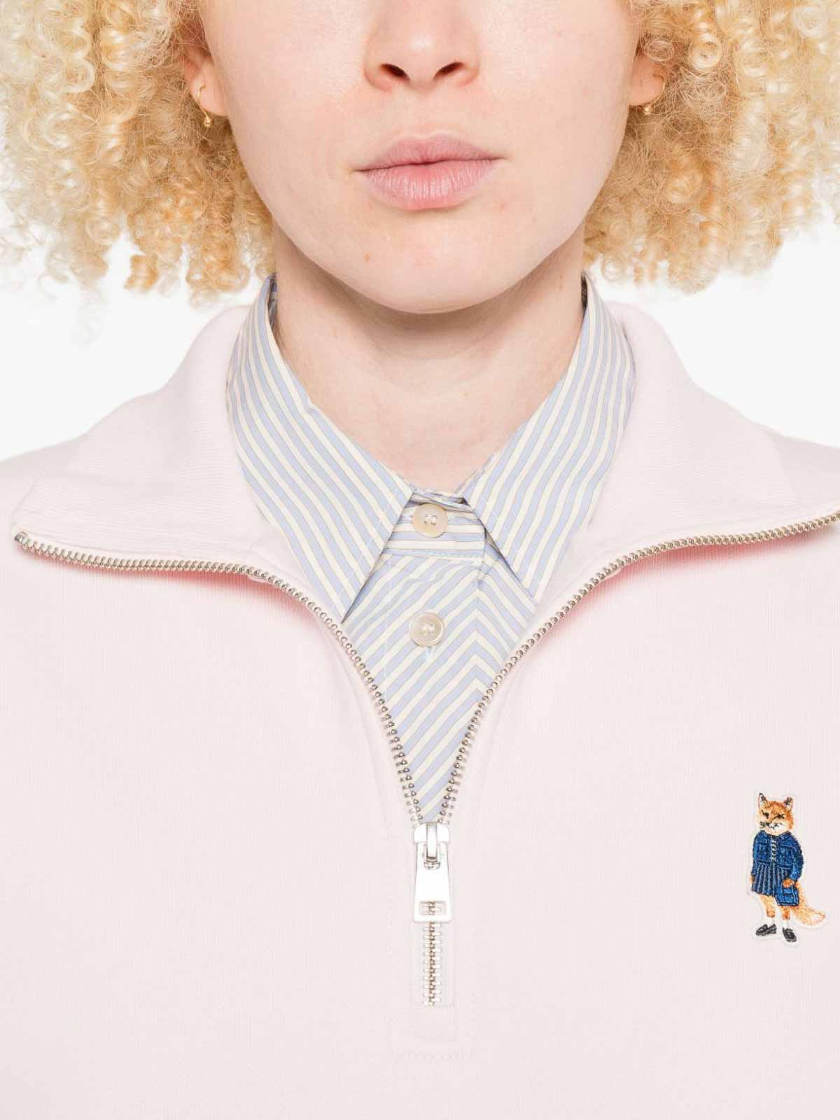 Maison Kitsuné Dressed Fox Cotton Sweatshirt In Neutral