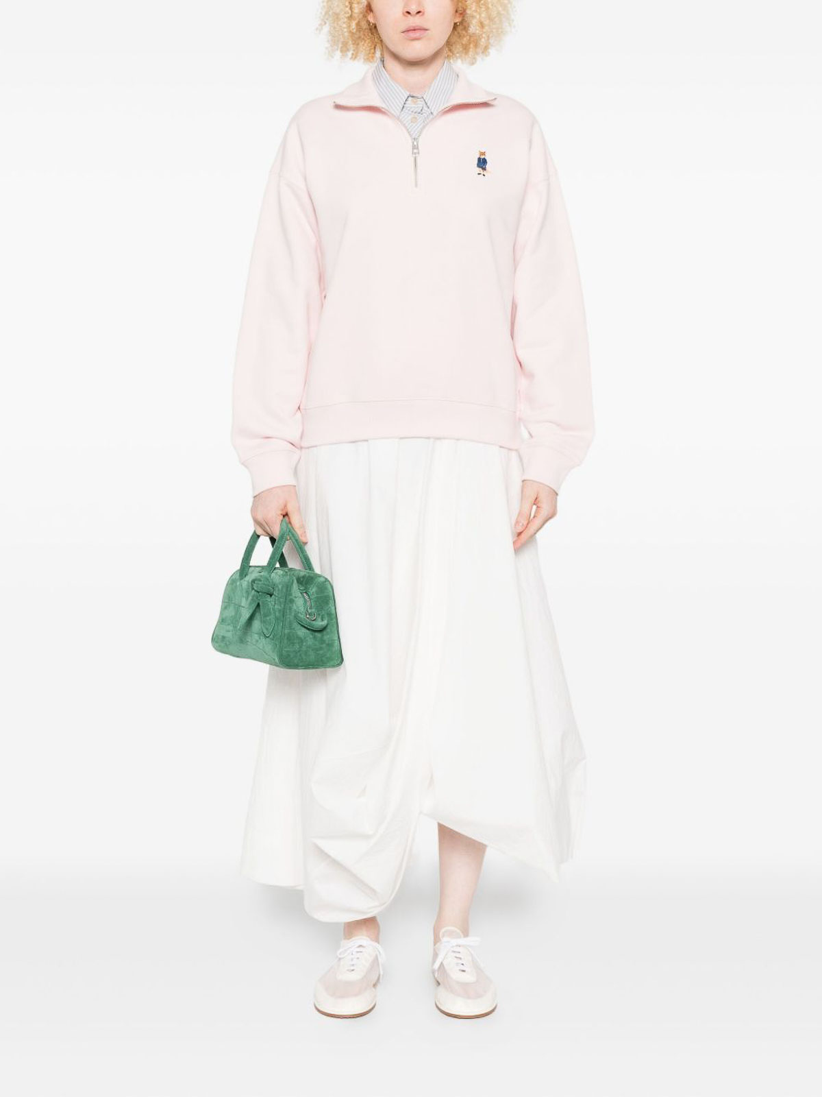 Maison Kitsuné Dressed Fox Cotton Sweatshirt In Neutral