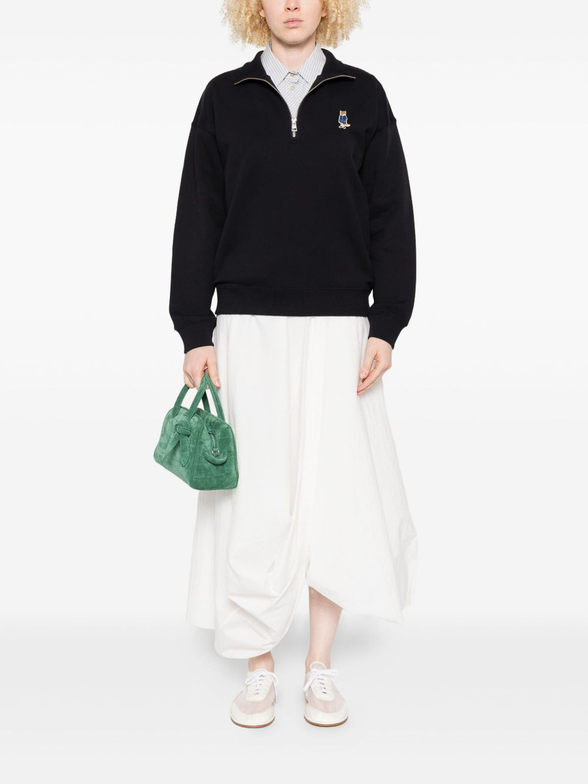 Maison Kitsuné Dressed Fox Cotton Sweatshirt In Black