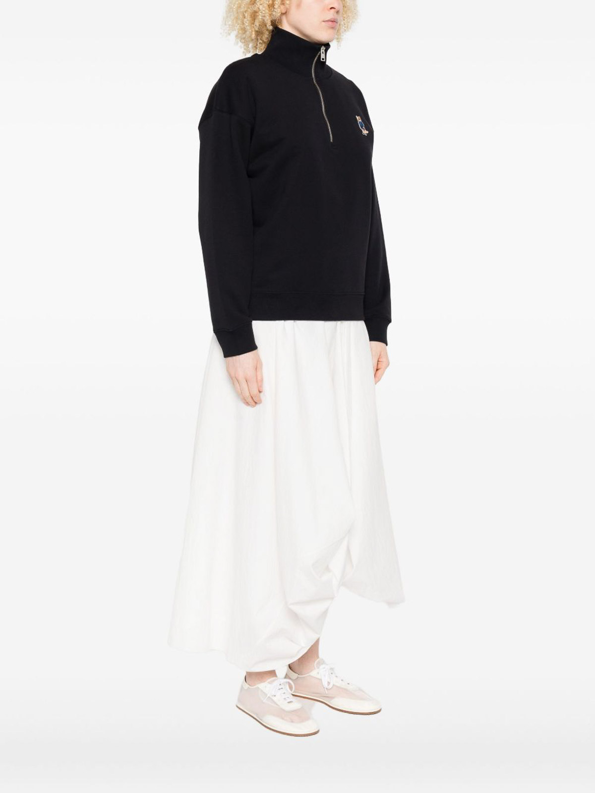 Maison Kitsuné Dressed Fox Cotton Sweatshirt In Black