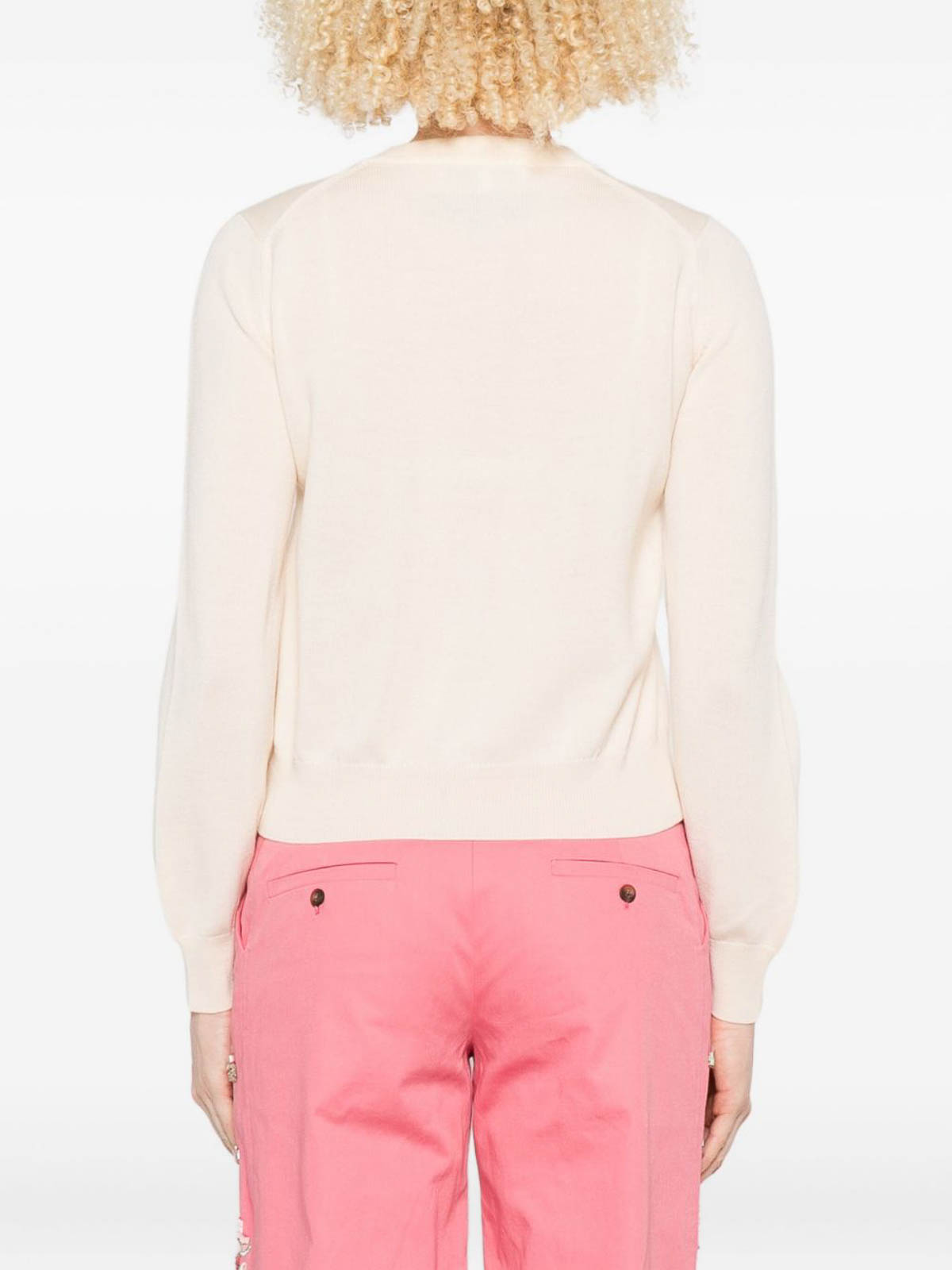 Maison Kitsuné Profile Fox-embroidered Button Cardigan In Neutral