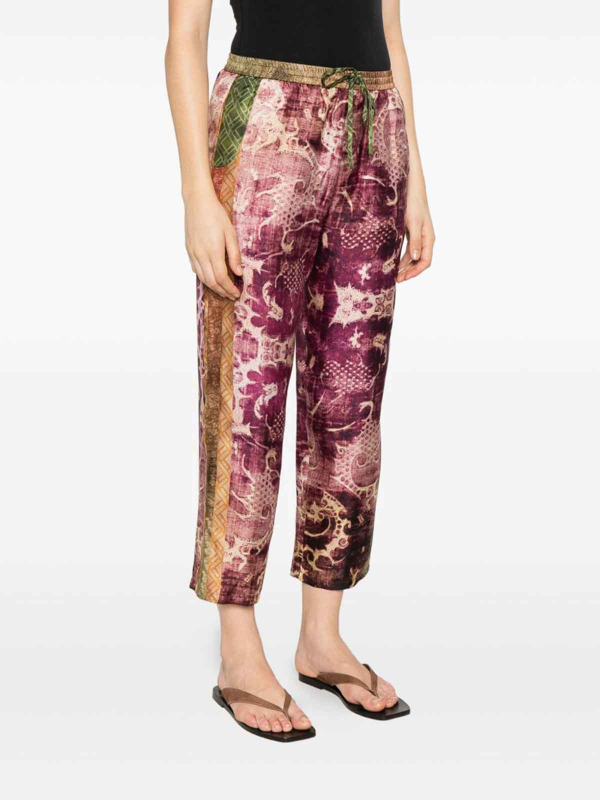 Pierre-louis Mascia Pierre Louis Mascia Printed Silk Trousers In Multi