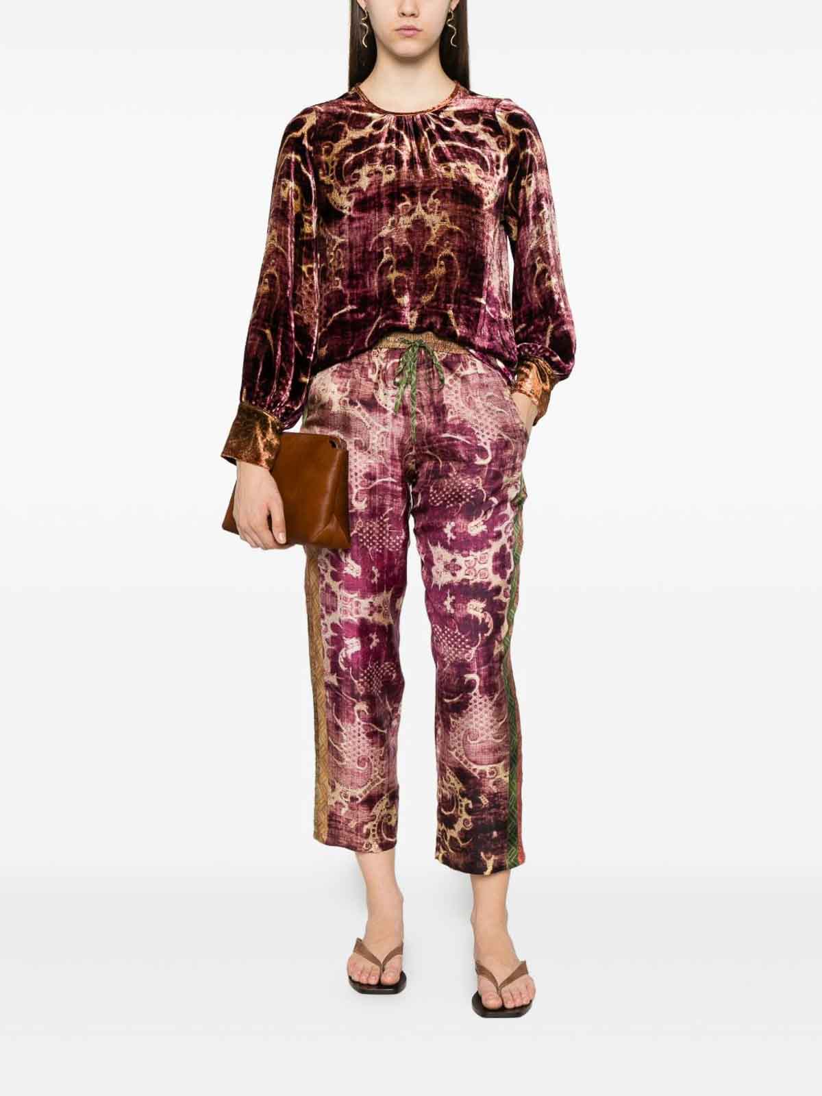 Pierre-louis Mascia Velvet Blouse In Multi