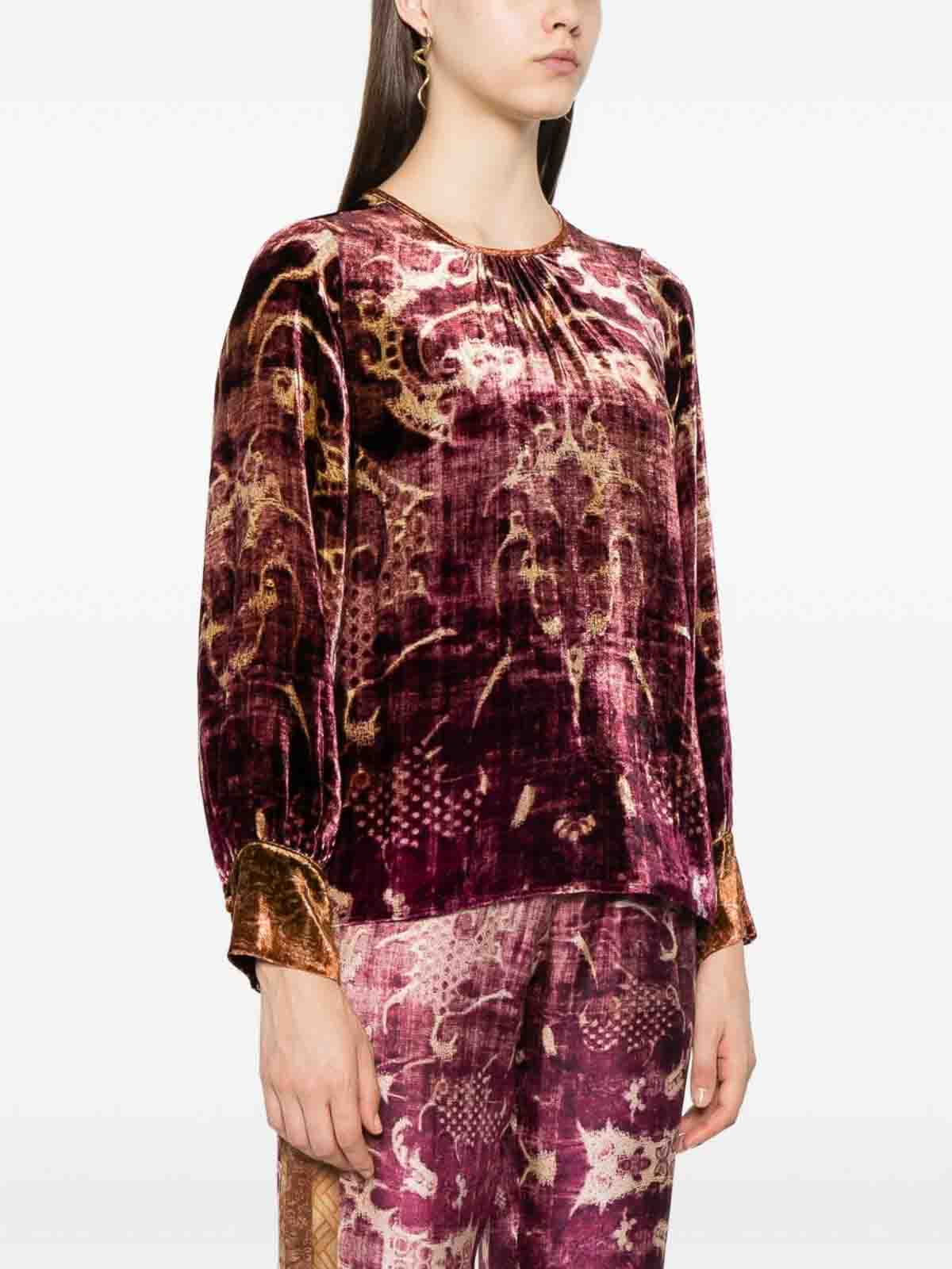 Pierre-louis Mascia Velvet Blouse In Multi