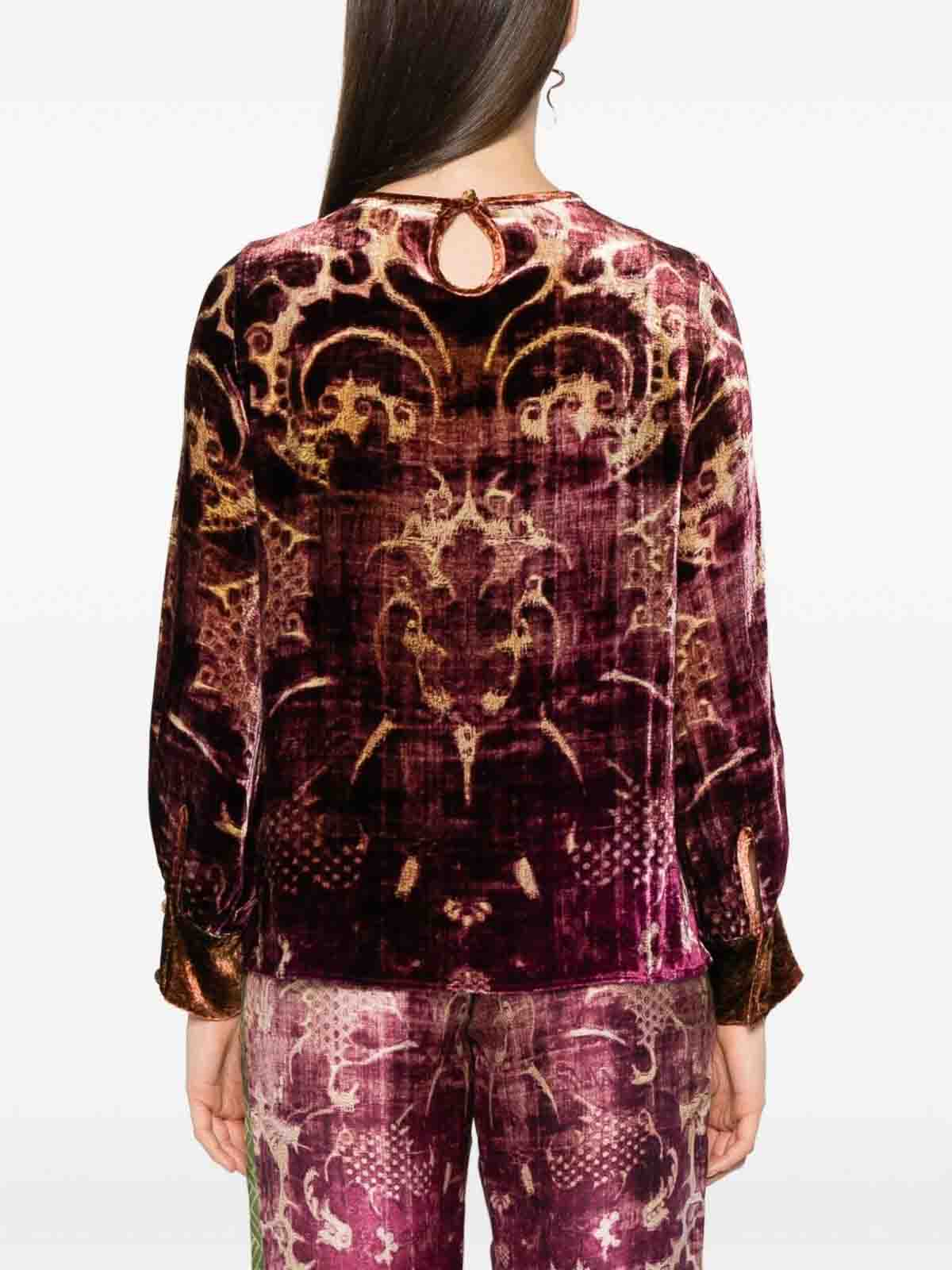 Pierre-louis Mascia Velvet Blouse In Multi
