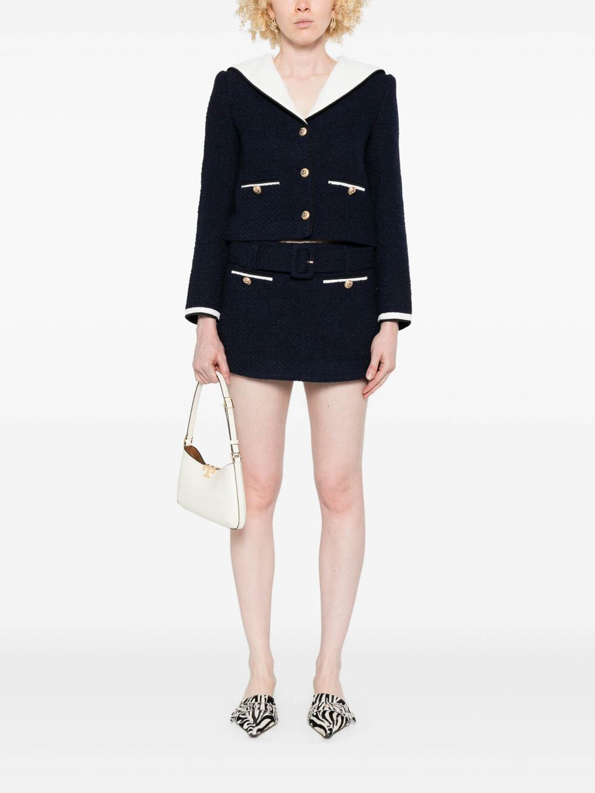 Self-portrait Boucl Short Jacket In Black