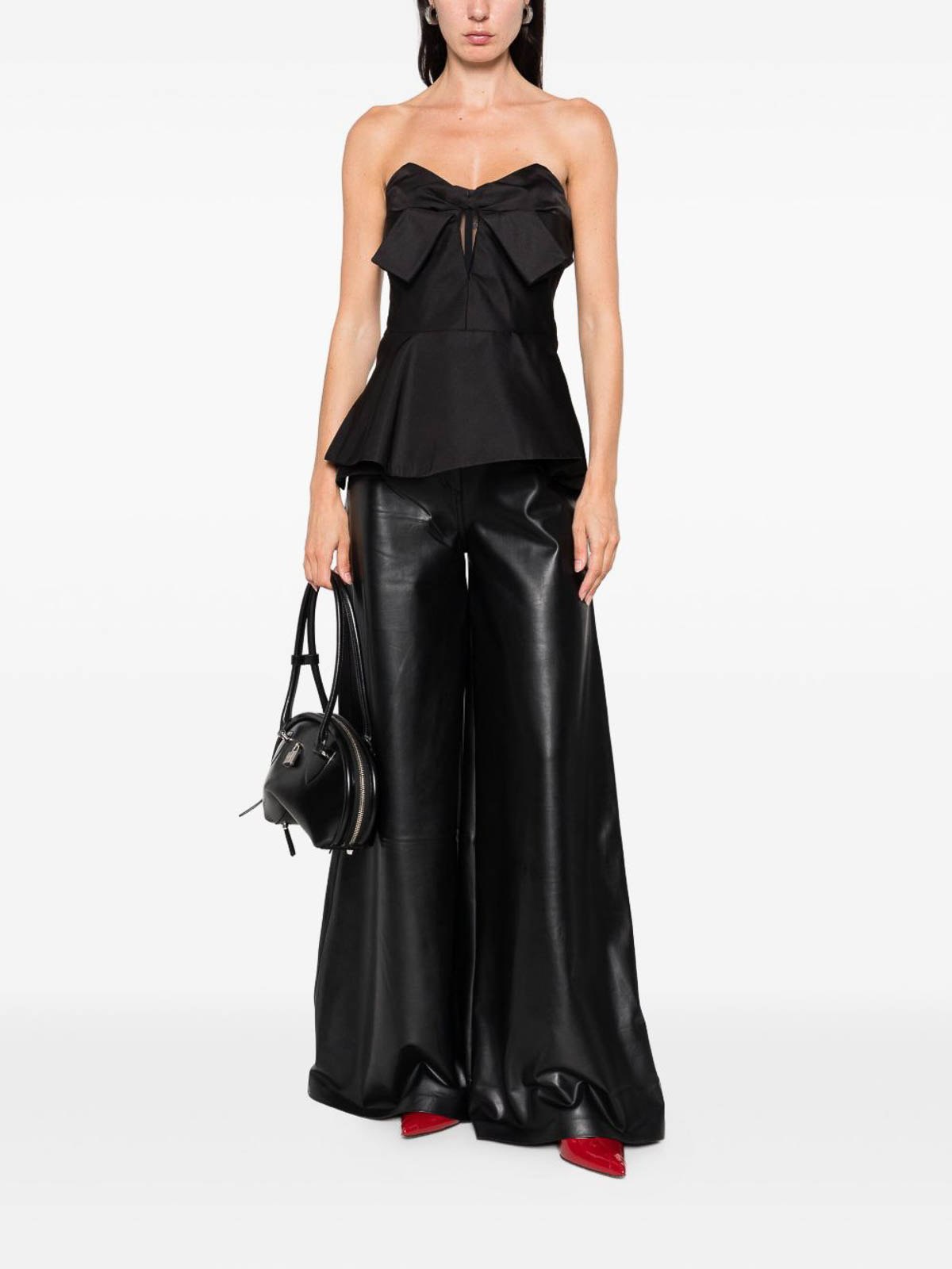 Alexander Mcqueen Strapless Corset Top In Black