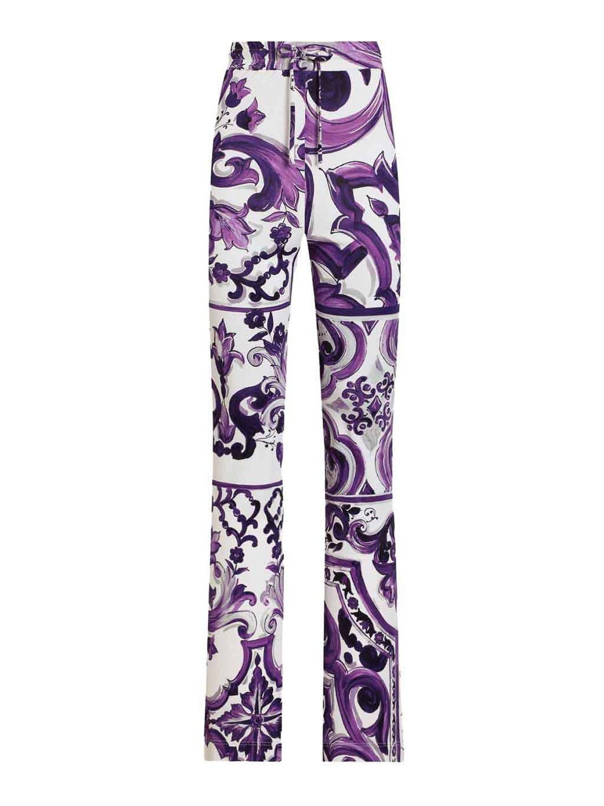 Dolce & Gabbana Maiolica Print Trousers In Multi
