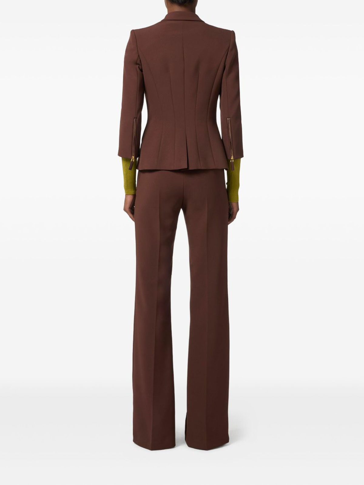 Elisabetta Franchi Single-breasted Jacket In Brown