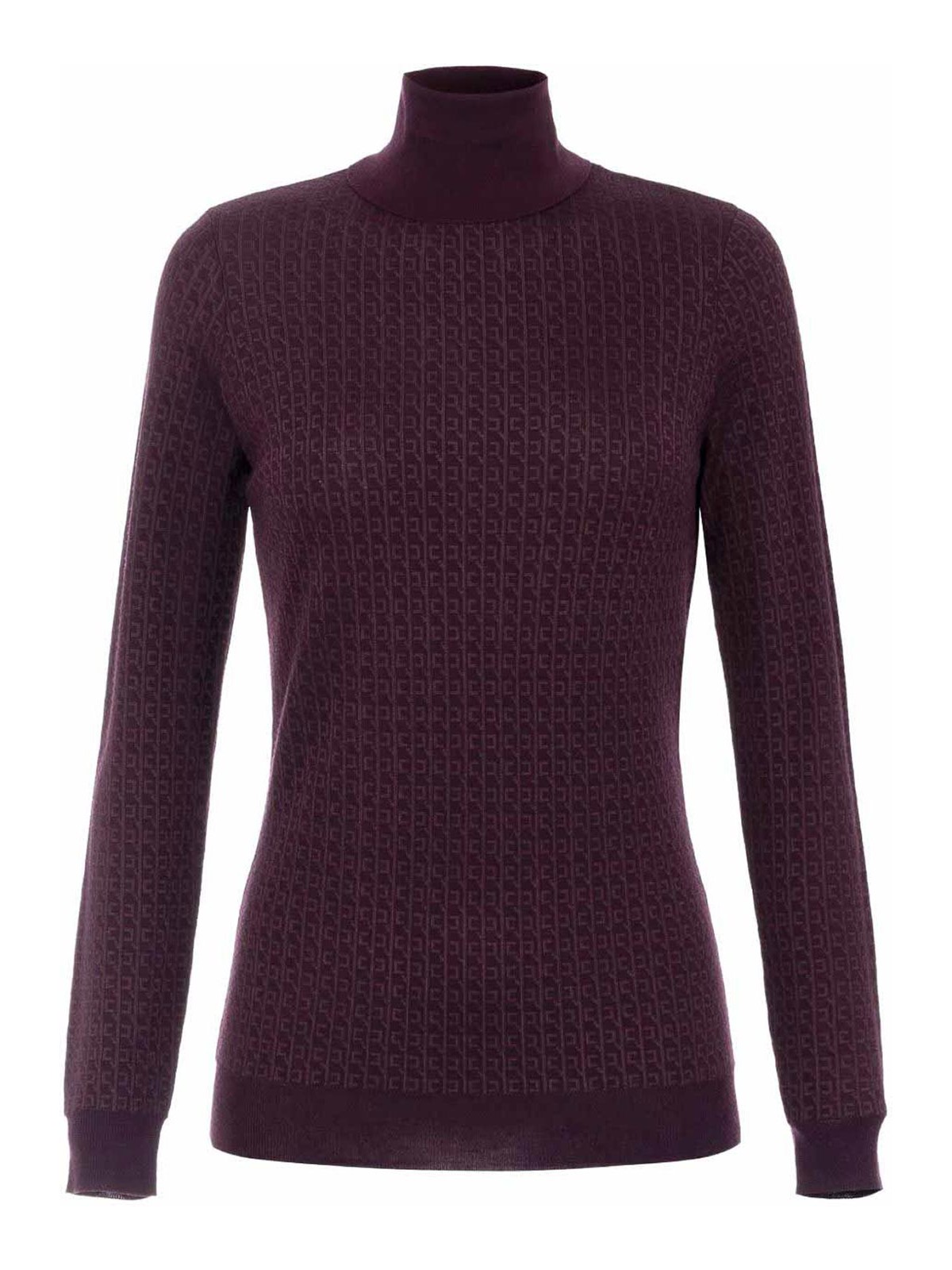 Elisabetta Franchi Wool Blend Turtle-neck Sweater In Red