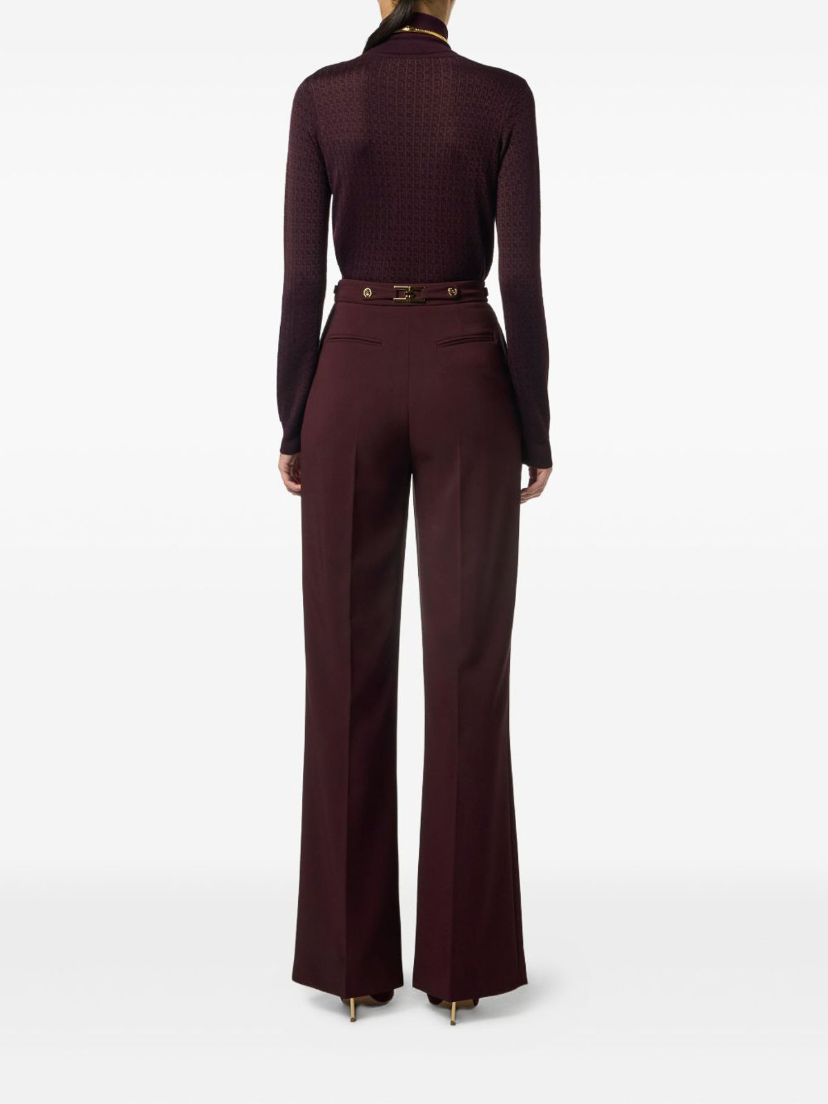 Elisabetta Franchi Wool Blend Turtle-neck Sweater In Red