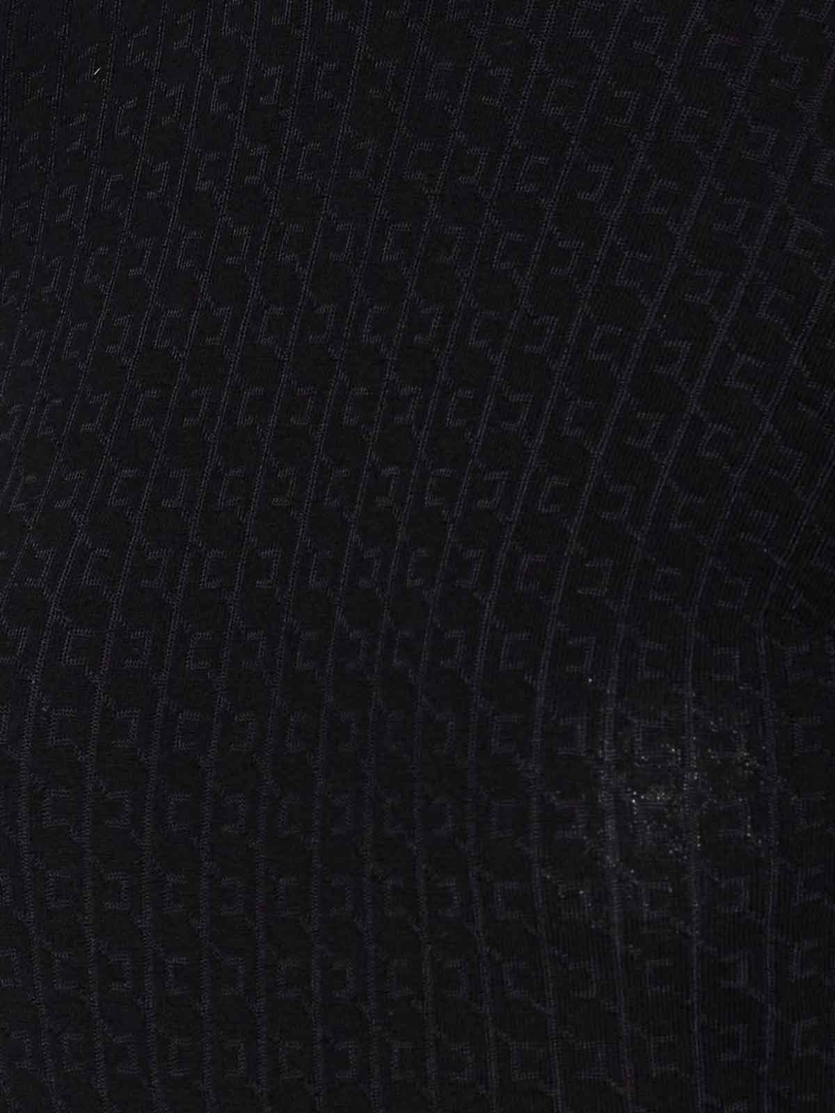 Elisabetta Franchi Wool Blend Crewneck Sweater In Black