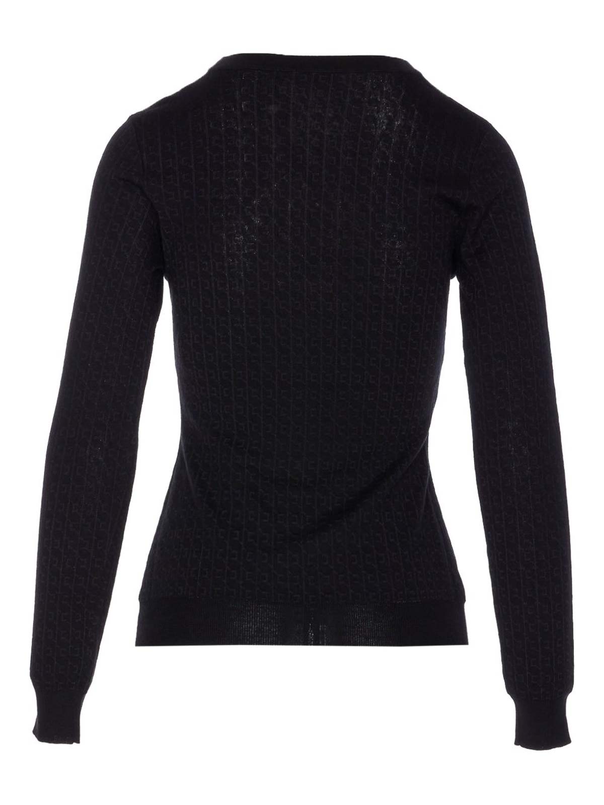 Elisabetta Franchi Wool Blend Crewneck Sweater In Black