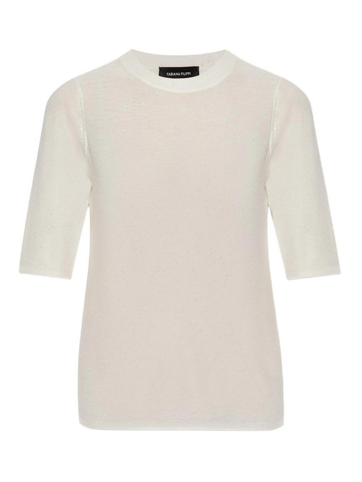 Fabiana Filippi Wool Crewneck Top In White