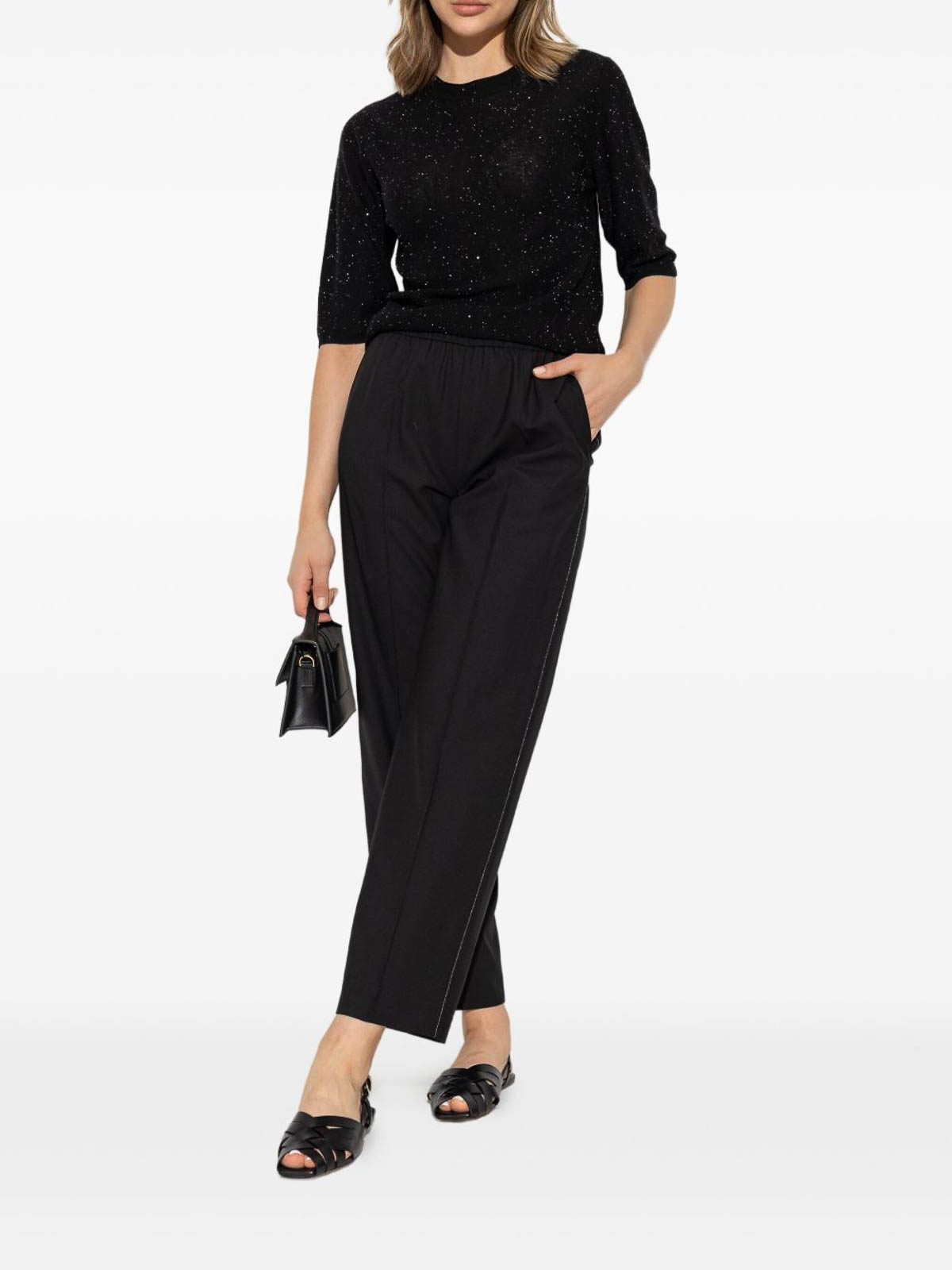 Fabiana Filippi Sequin Embellished Knitted Sweater In Black