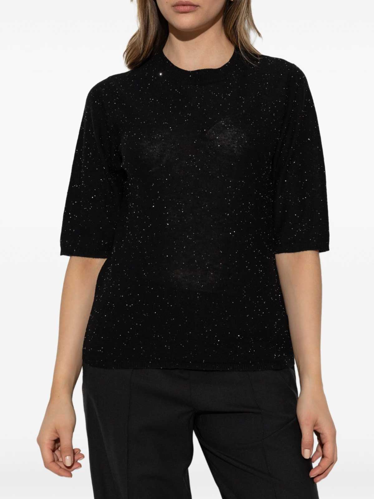 Fabiana Filippi Sequin Embellished Knitted Sweater In Black