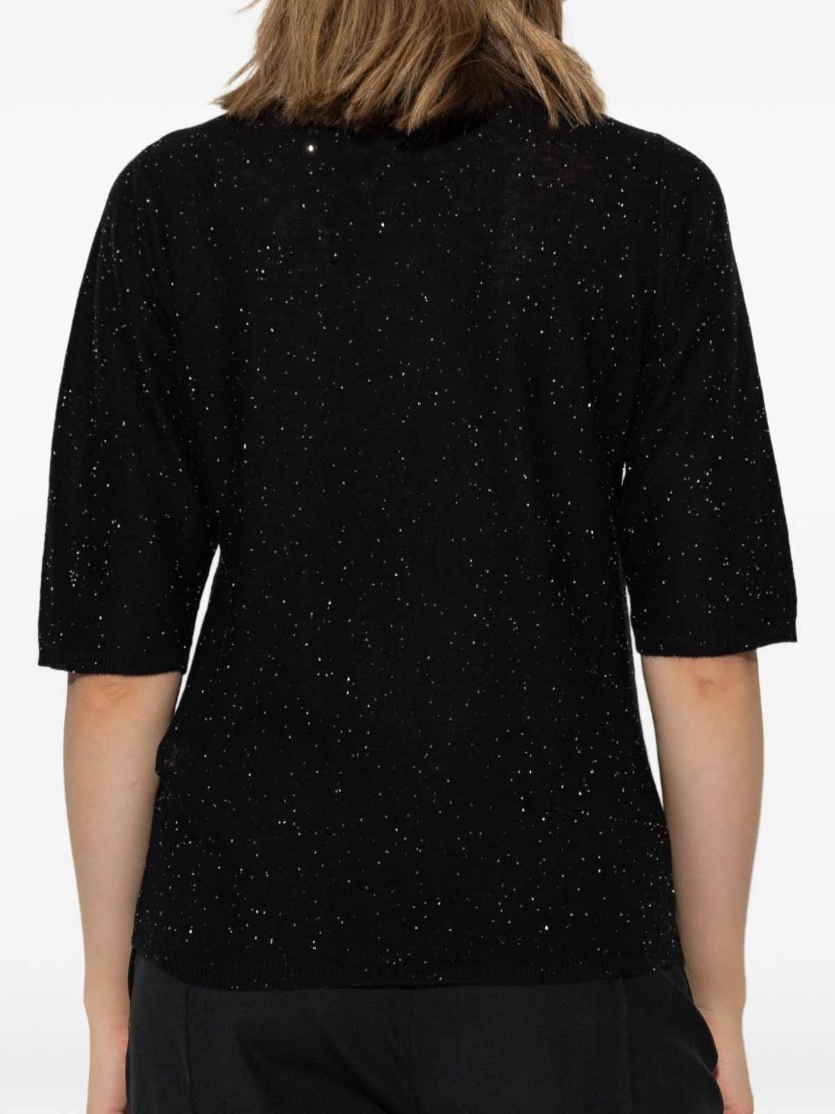 Fabiana Filippi Sequin Embellished Knitted Sweater In Black