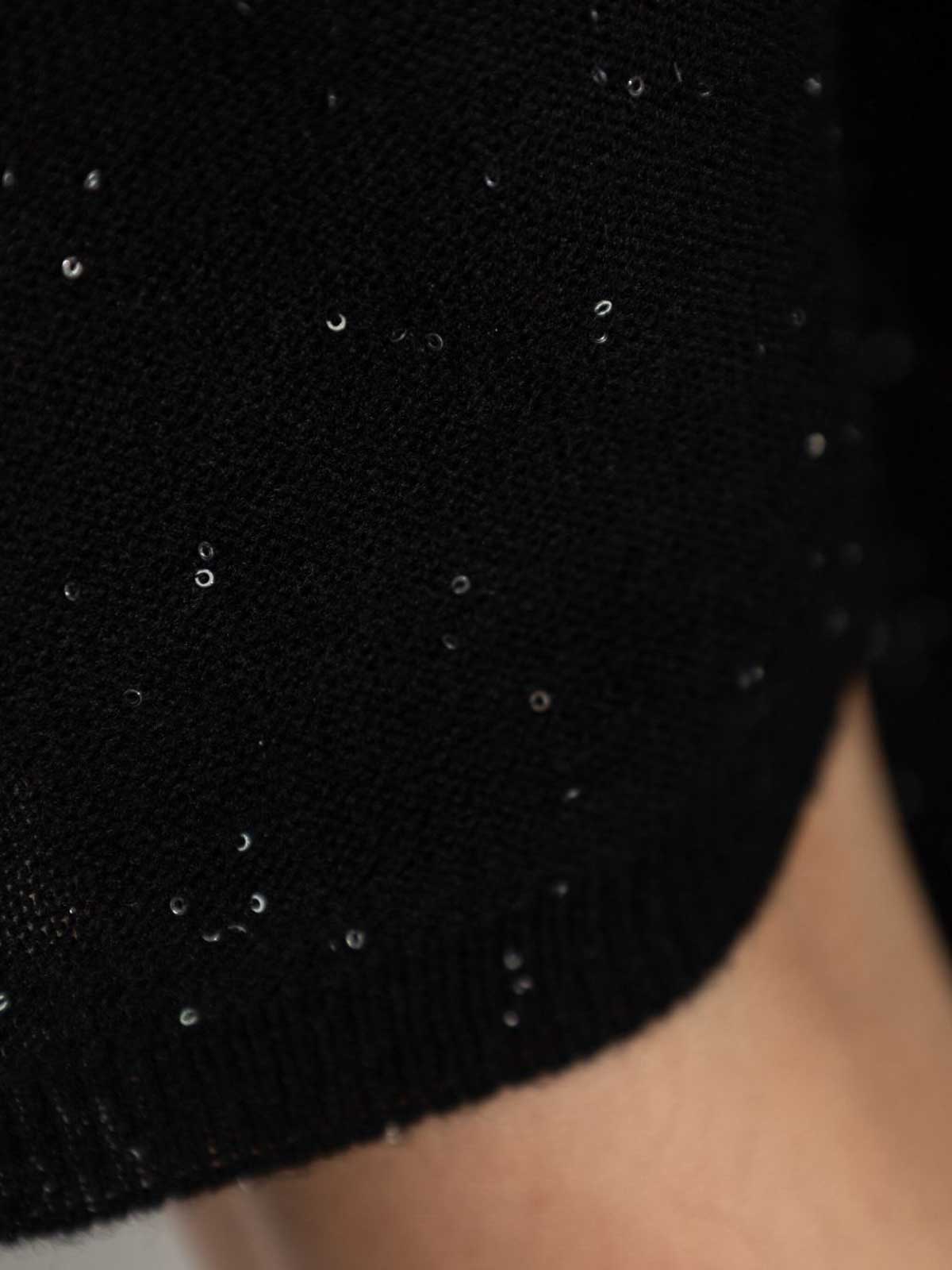 Fabiana Filippi Sequin Embellished Knitted Sweater In Black