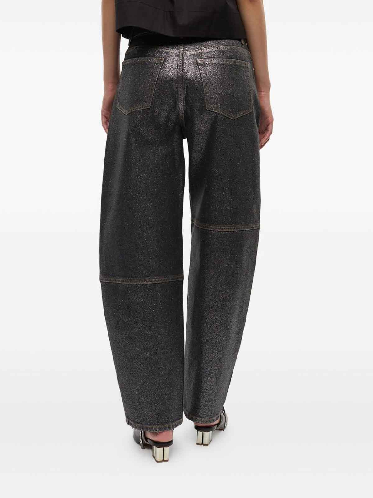 Ganni Organic Cotton Denim Jeans In Black