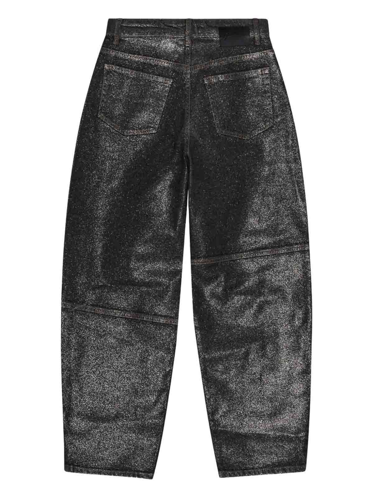 Ganni Organic Cotton Denim Jeans In Black