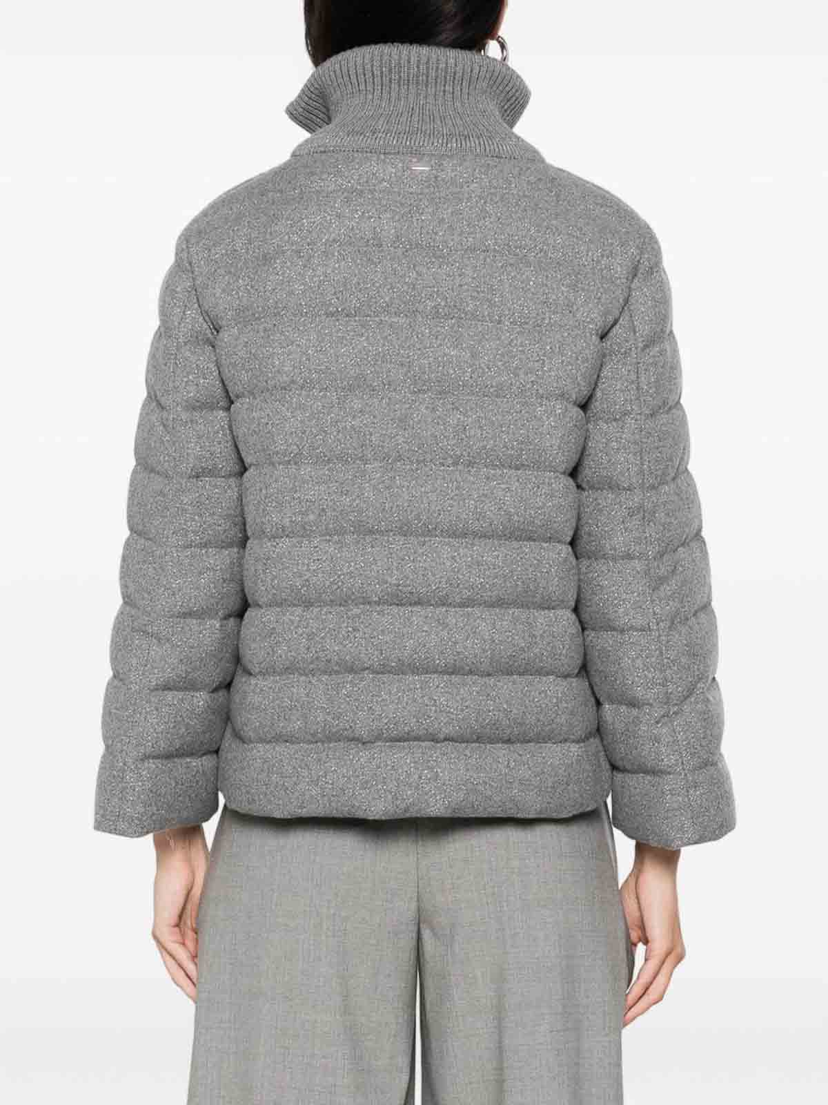 Herno Cashmere And Wool Padded Jacket In Gray
