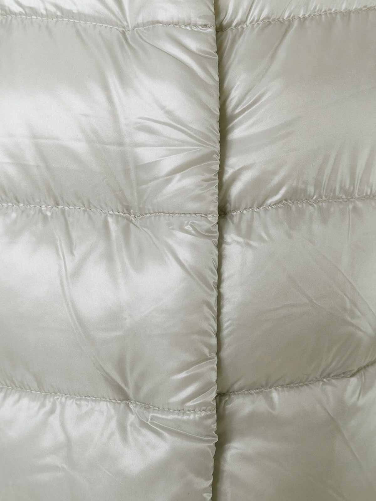 Herno Long Quilted Padded Coat With High Collar In Gray