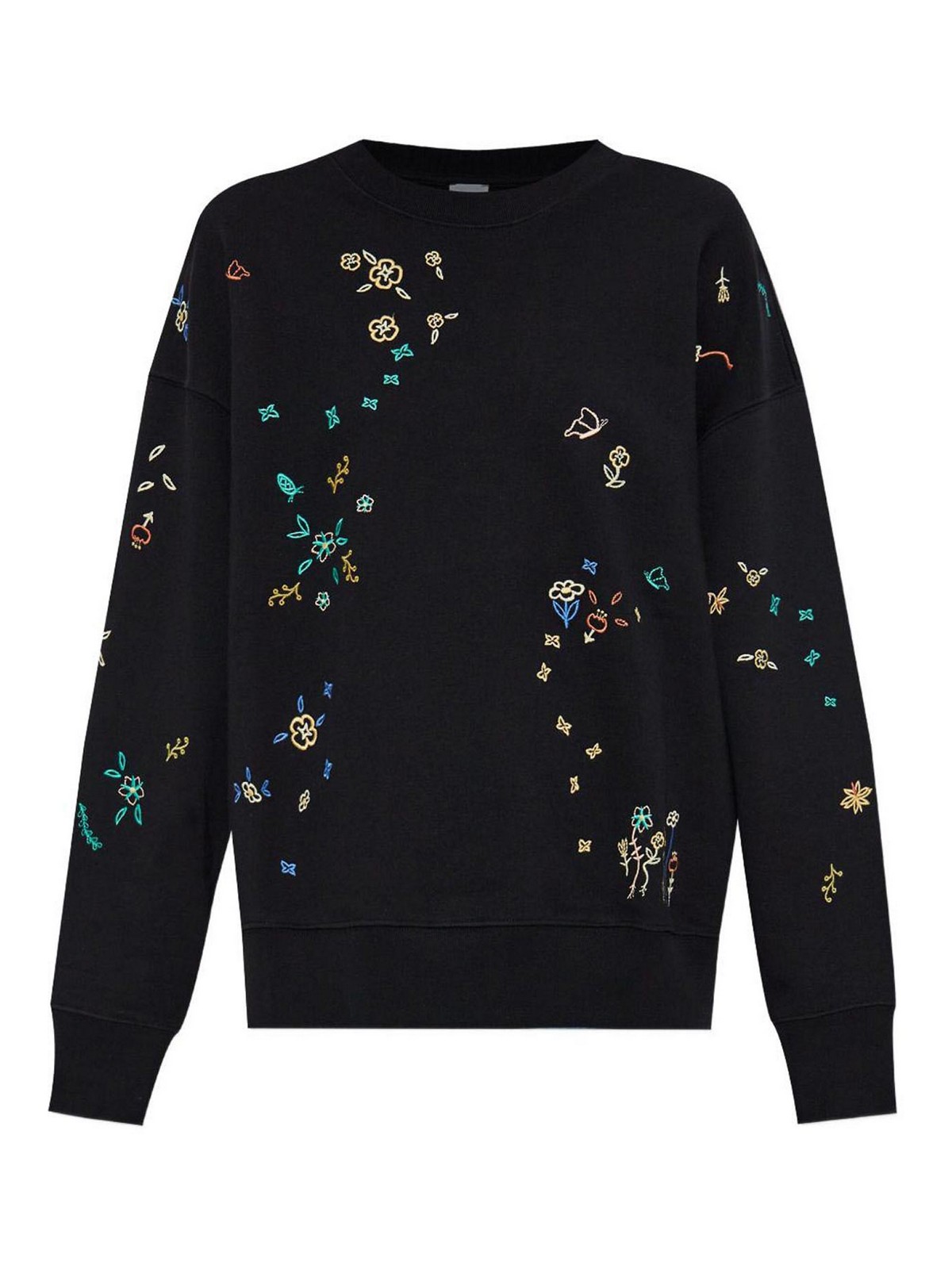 Ps By Paul Smith Sweatshirt With Floral Embroidery In Black