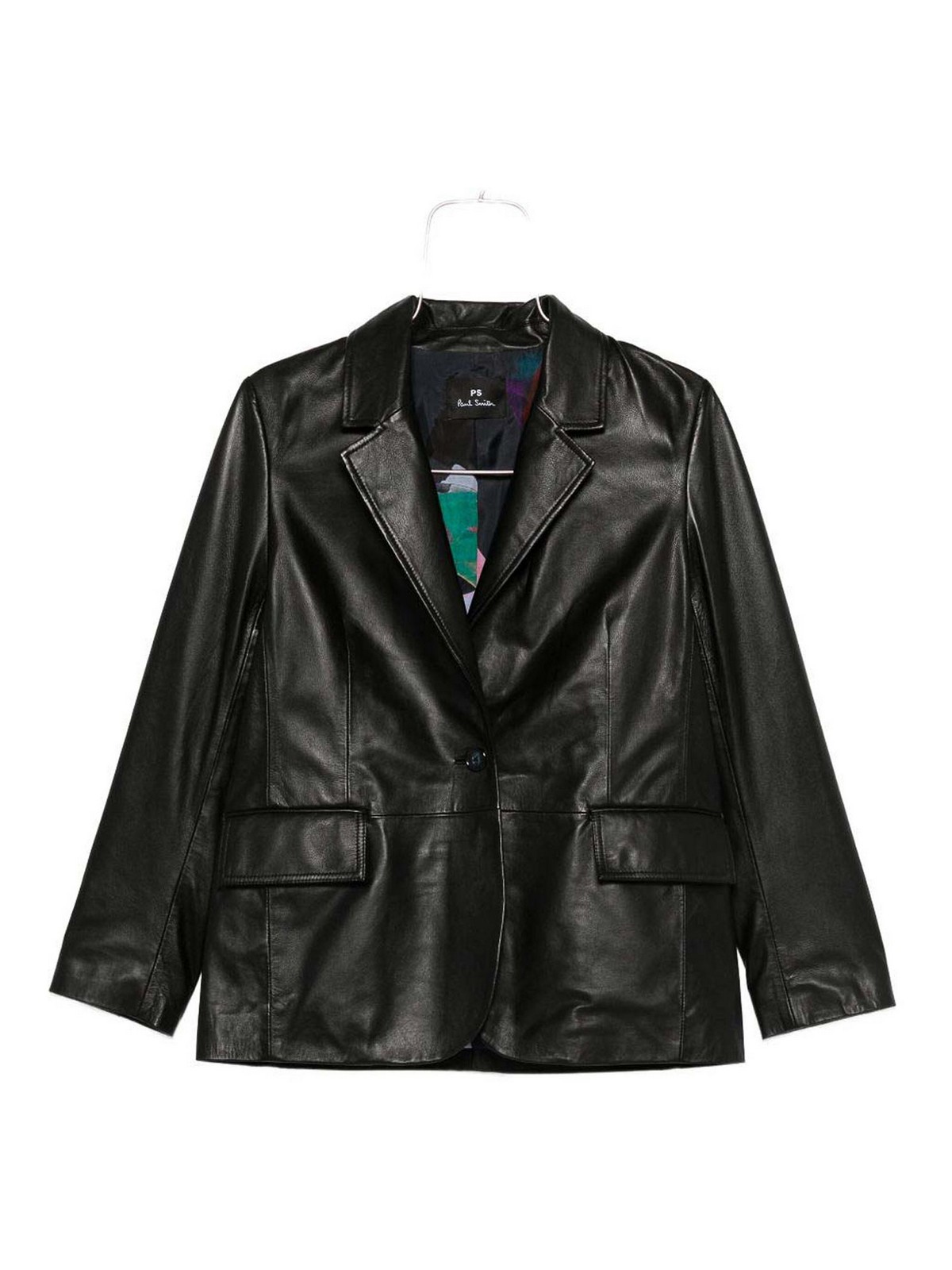 Ps By Paul Smith Ps Paul Smith Leather Jacket In Black