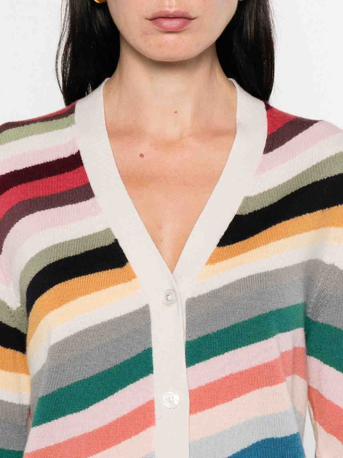 Ps By Paul Smith Ps Paul Smith Striped Wool Cardigan In Multi