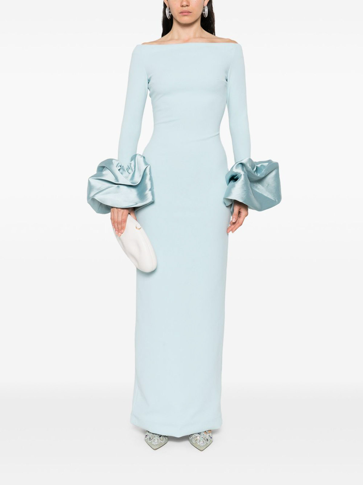 Solace London Sky Blue Talia Maxi Dress In Blue