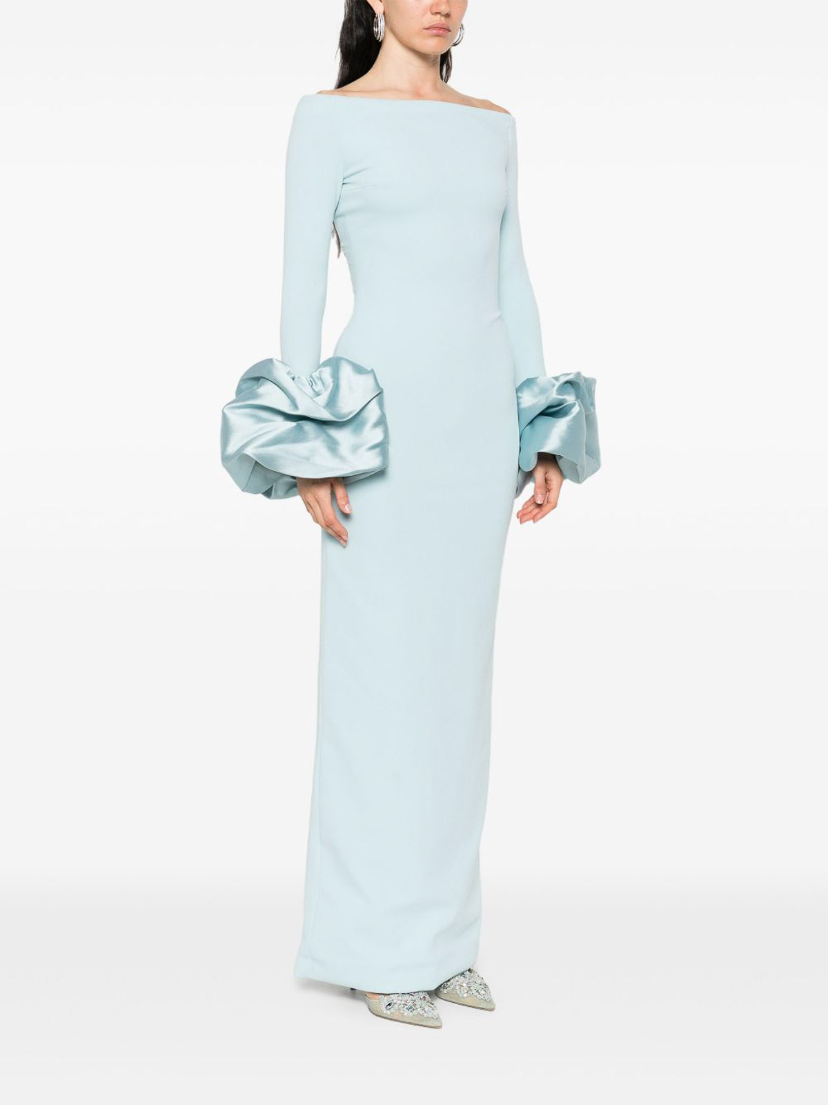 Solace London Sky Blue Talia Maxi Dress In Blue