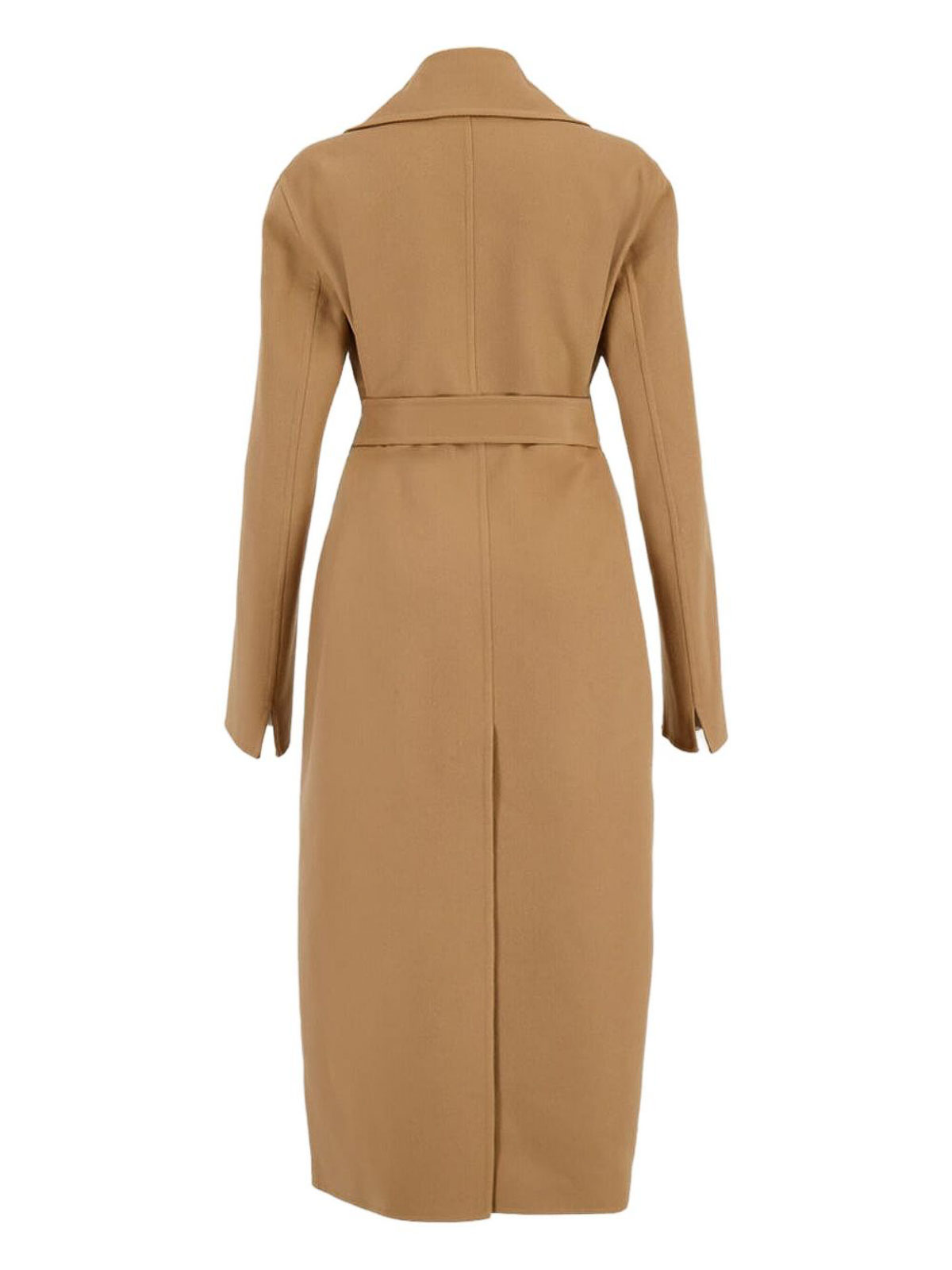 Stella Mccartney Belted Double Face Wool Wrap Coat In Brown