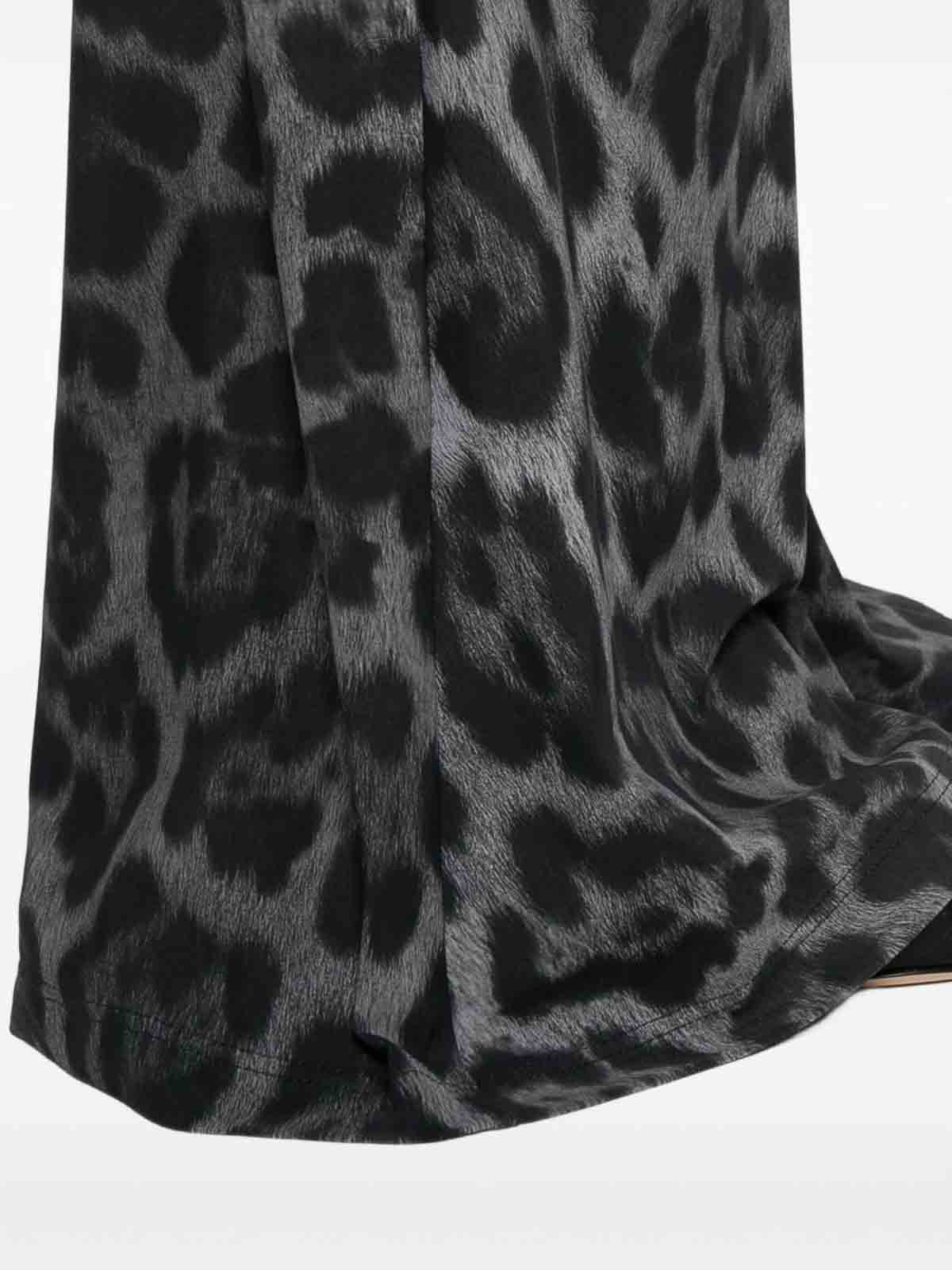 Stella Mccartney Leopard-printed Mid-rise Flared Trousers In Black
