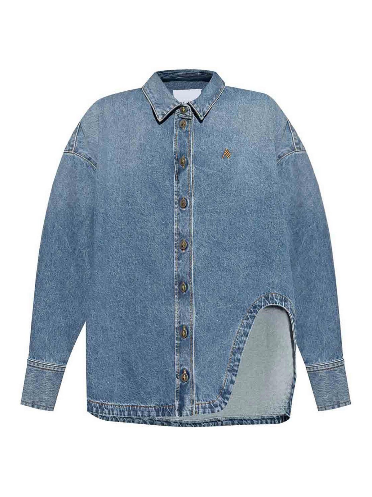 Attico Denim Jackets In Blue Cotton In Blue