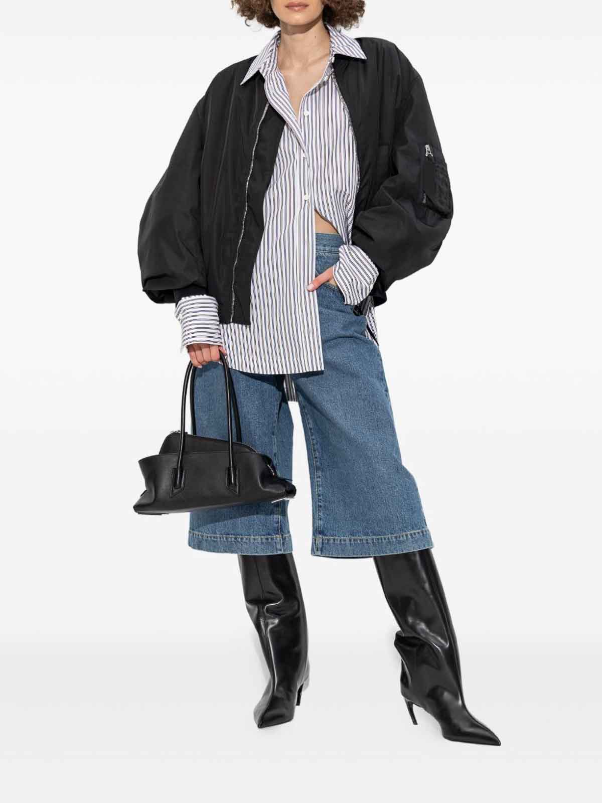 Attico White Diana Striped Shirt In Multi