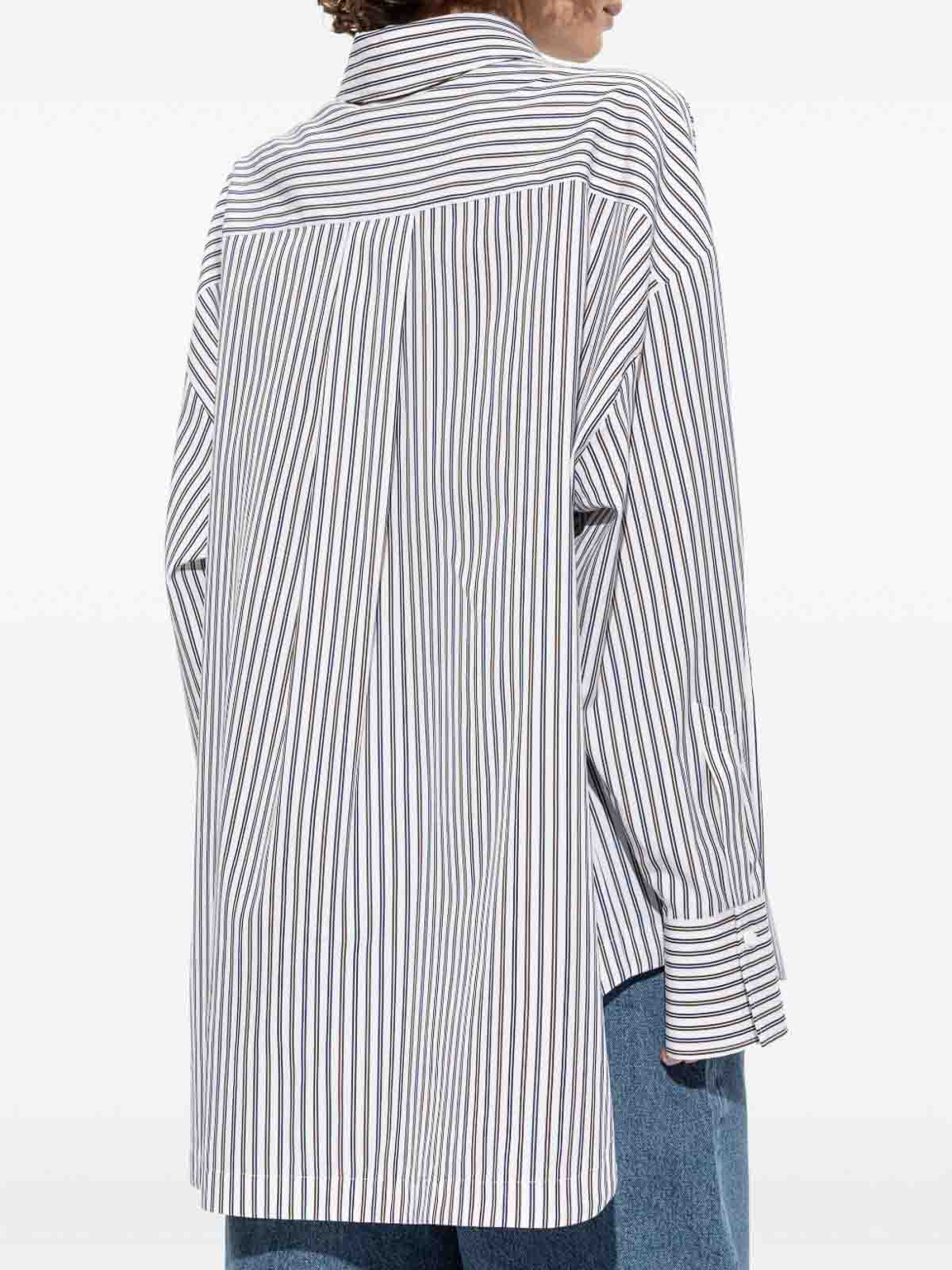 Attico White Diana Striped Shirt In Multi