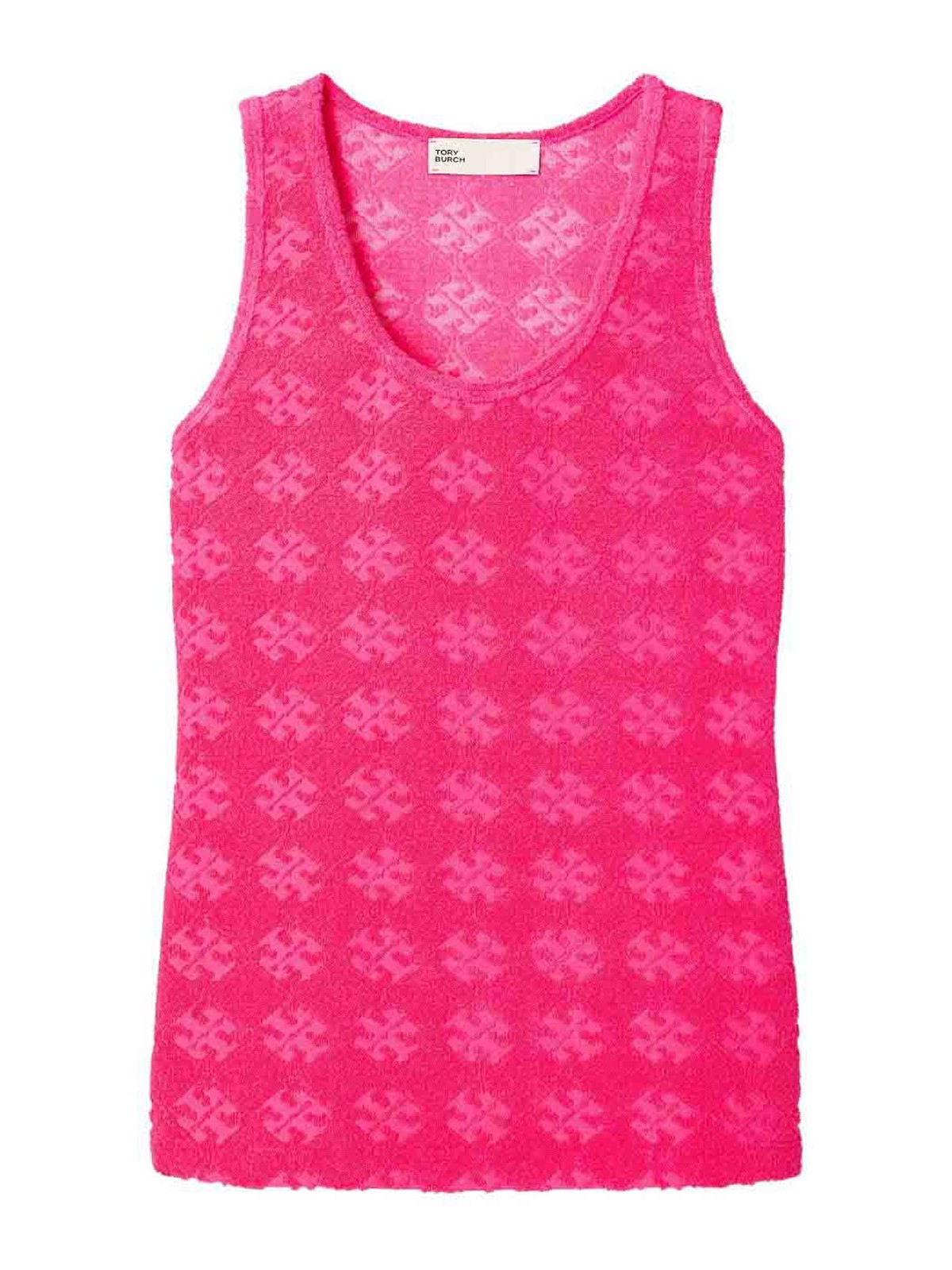 Tory Burch Monogram Scoop Neck Tank Top In Multi