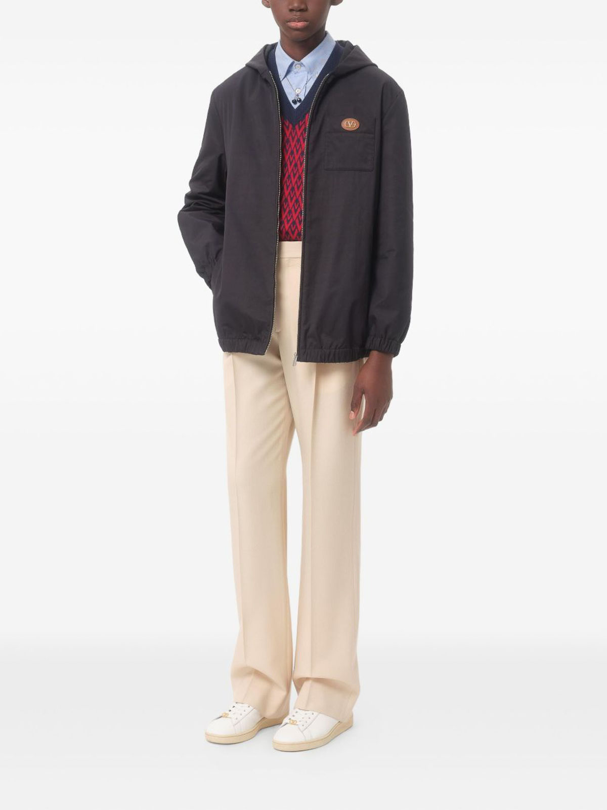 Valentino Vlogo Signature Caban Jacket In Blue