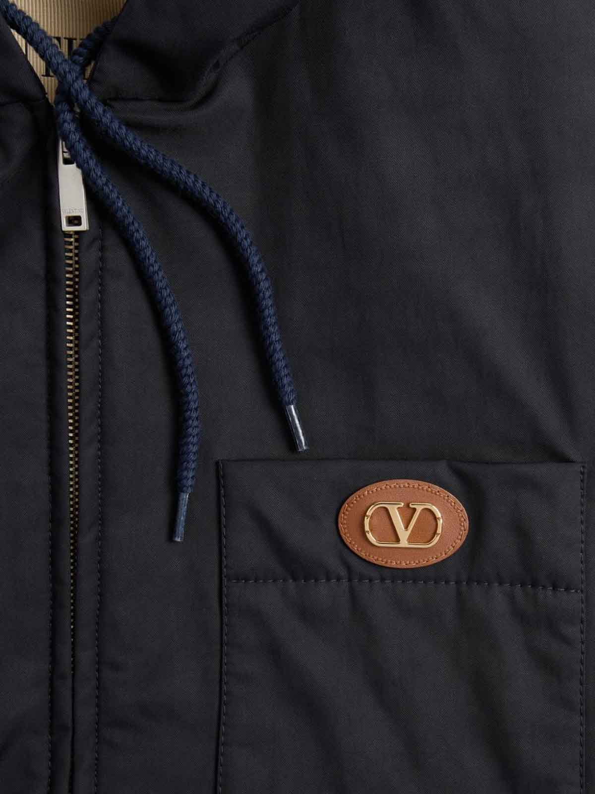 Valentino Vlogo Signature Caban Jacket In Blue