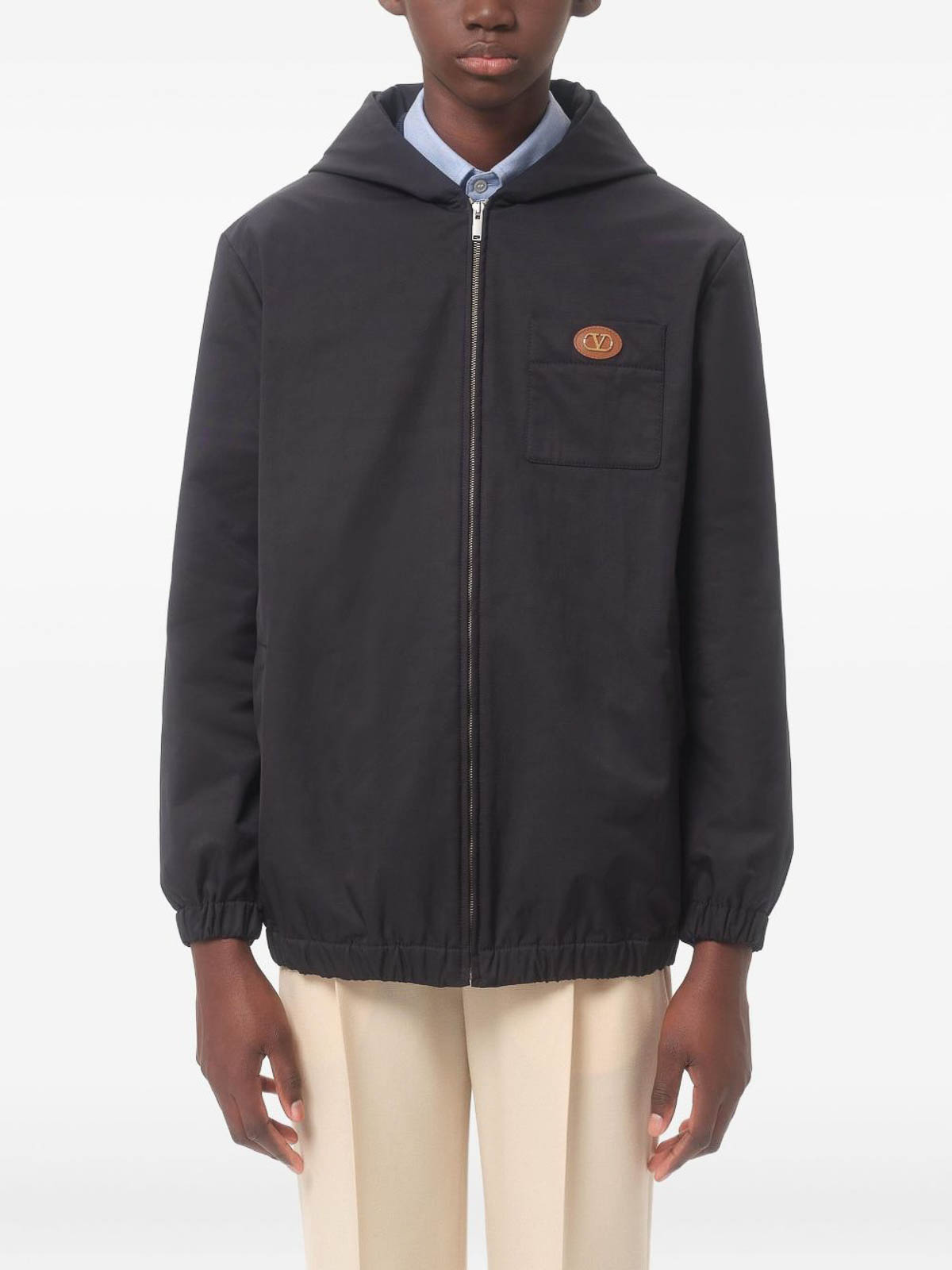 Valentino Vlogo Signature Caban Jacket In Blue