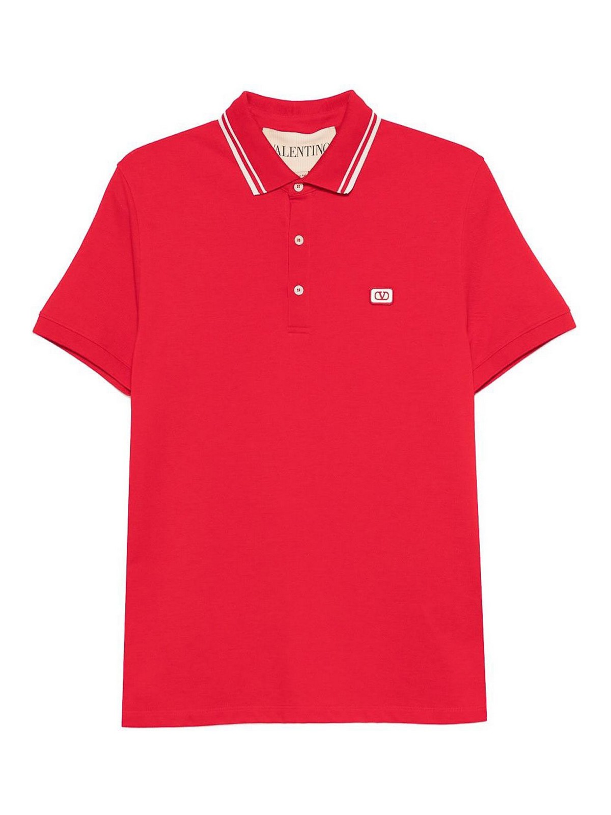 Valentino Garavani Polo Shirt With Signature Vlogo In Red