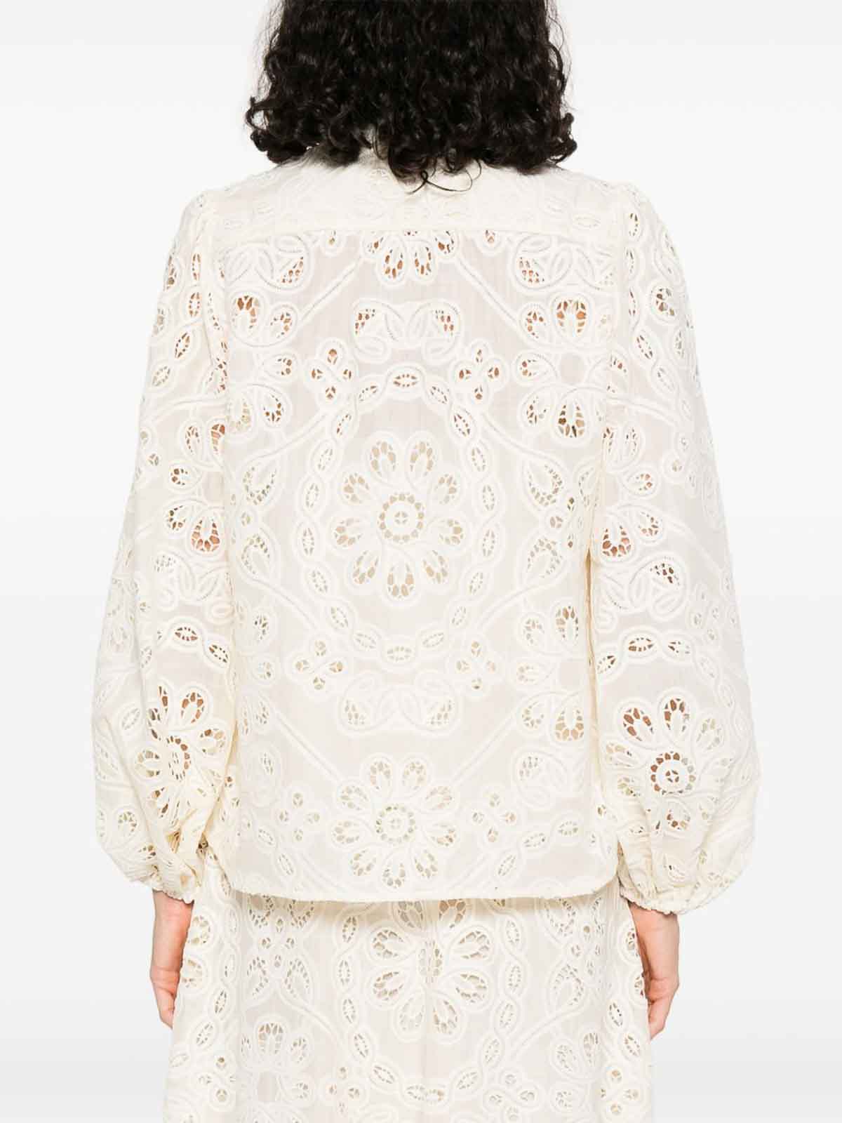 Zimmermann Rhiannon Embroidered Blouse In White